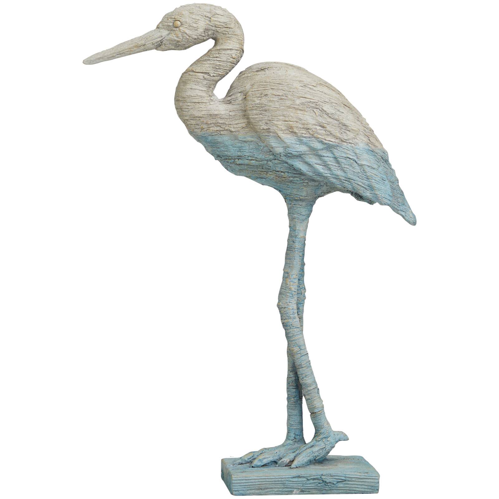 19" Light Blue Ombre Textured Flamingo Sculpture