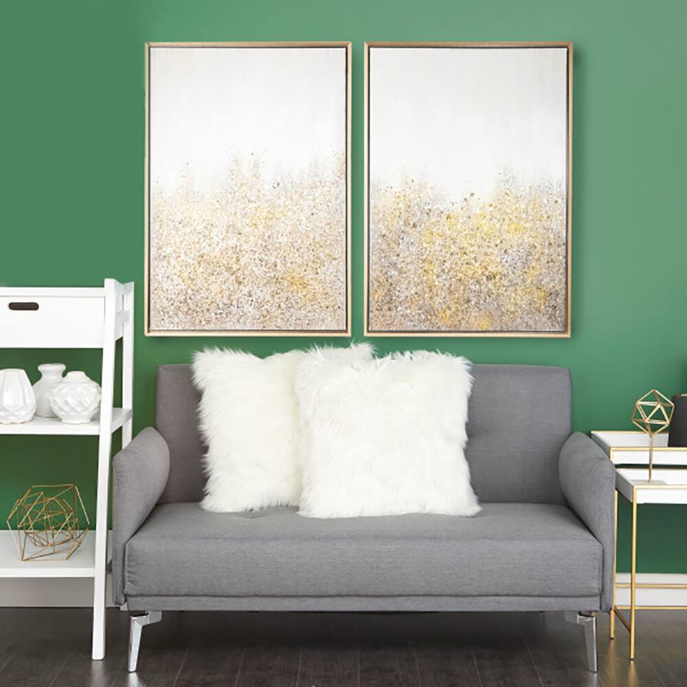 CosmoLiving by Cosmopolitan Gold Contemporary Abstract Wall Art Set