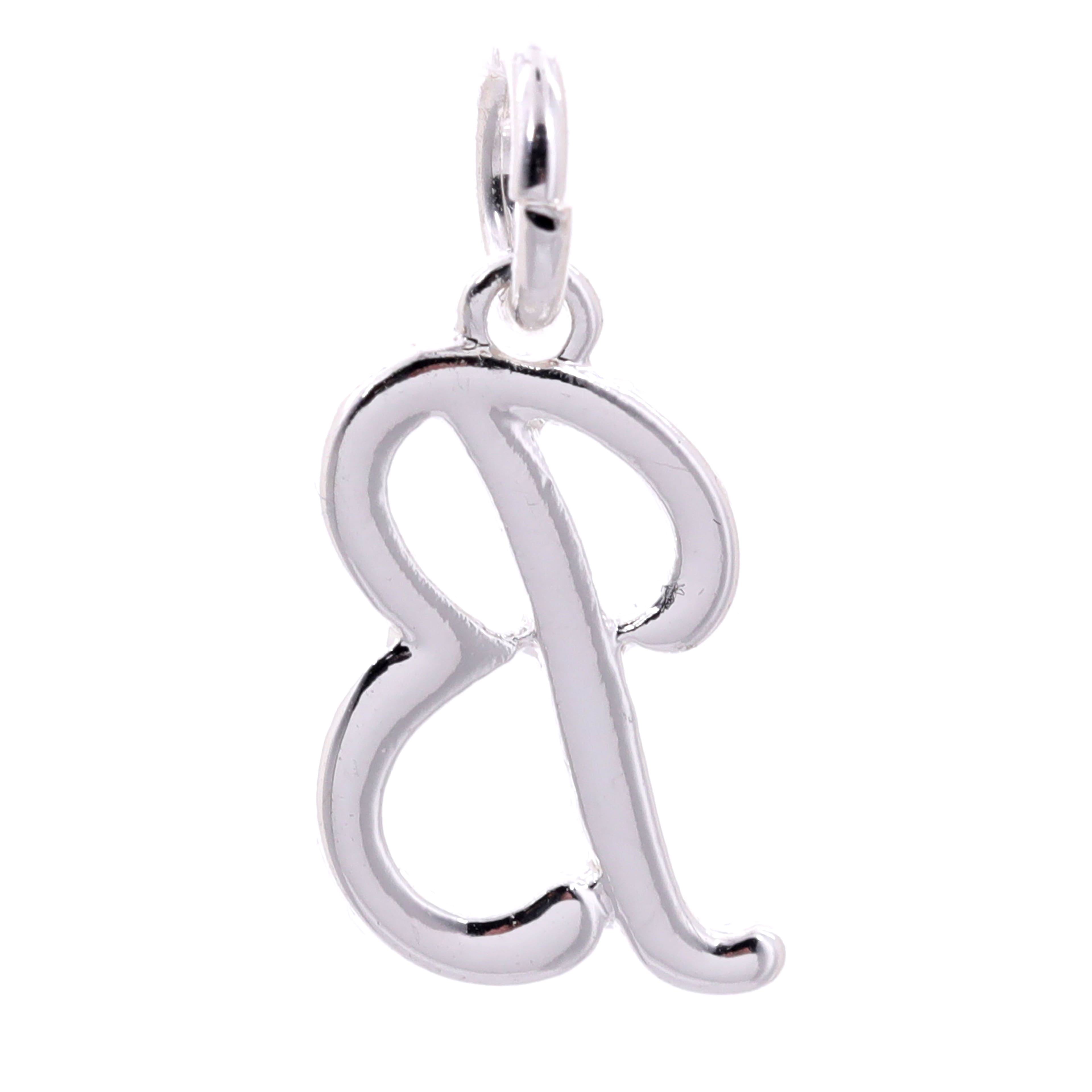 Silver Plated Script Letter Charm by Bead Landing&#x2122;