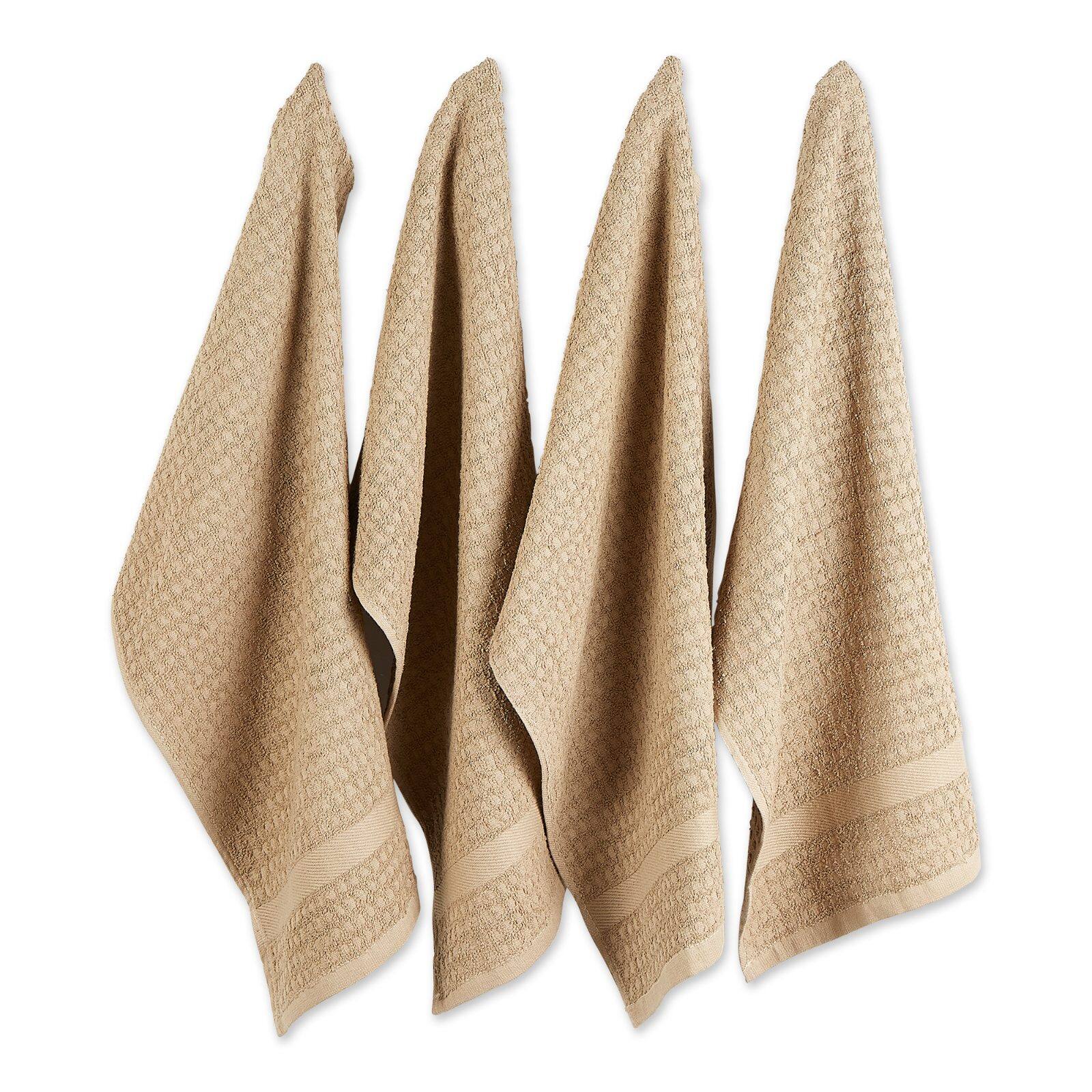 DII® Solid Stone Waffle Terry Dishtowels, 4ct.