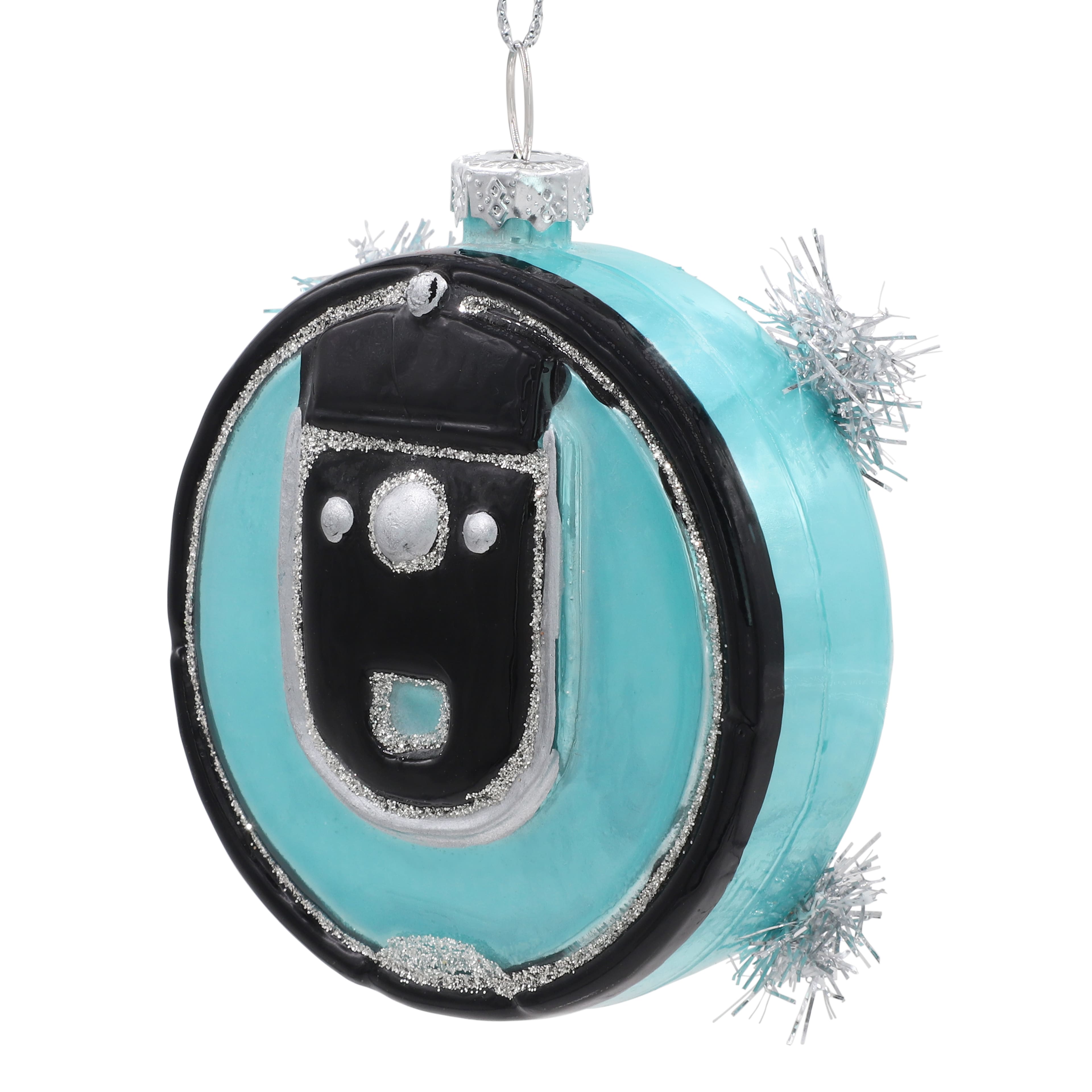 3.5&#x22; Black &#x26; Blue Vacuum Glass Ornament by Ashland&#xAE;