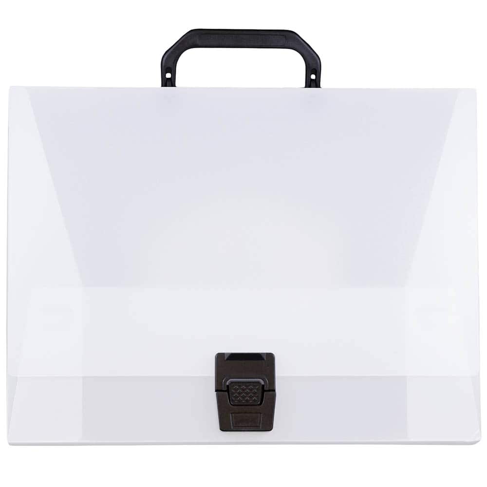 JAM Paper Clear 12.75" x 9.5" Plastic Portfolio Briefcase