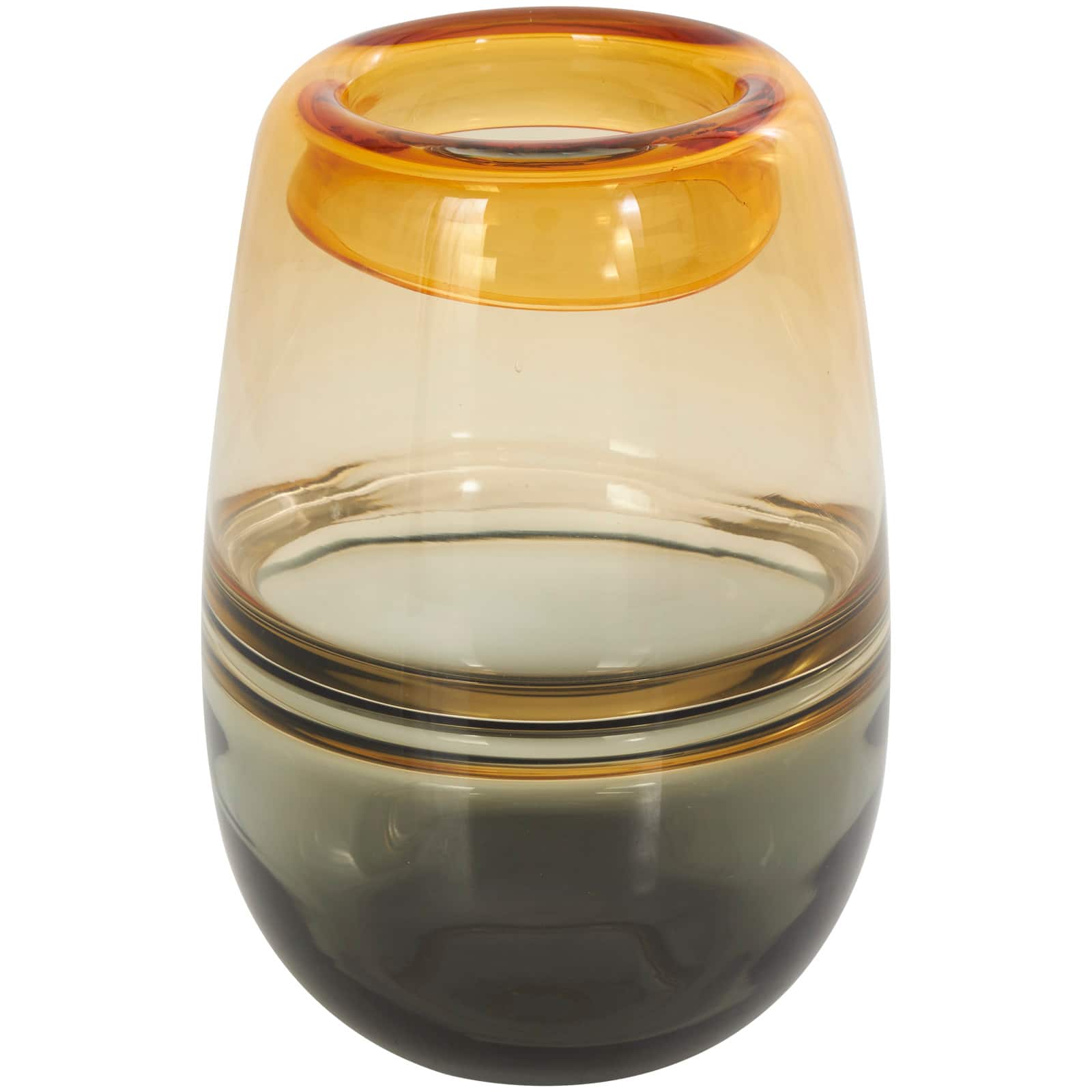 9&#x22; Orange Ombre Glass Vase