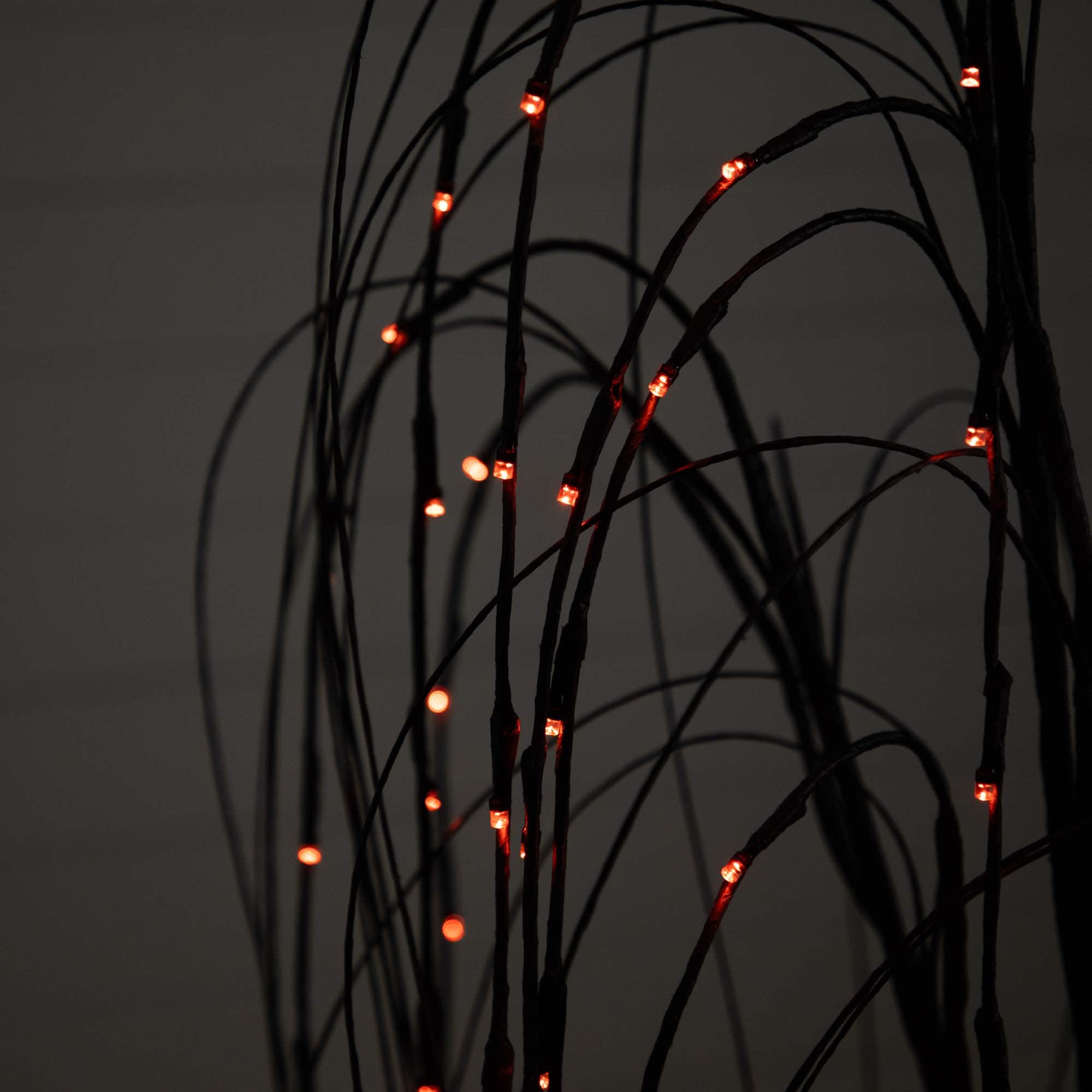 5ft. Orange &#x26; Purple LED Pre-Lit Halloween Black Willow Artificial Fall Tree