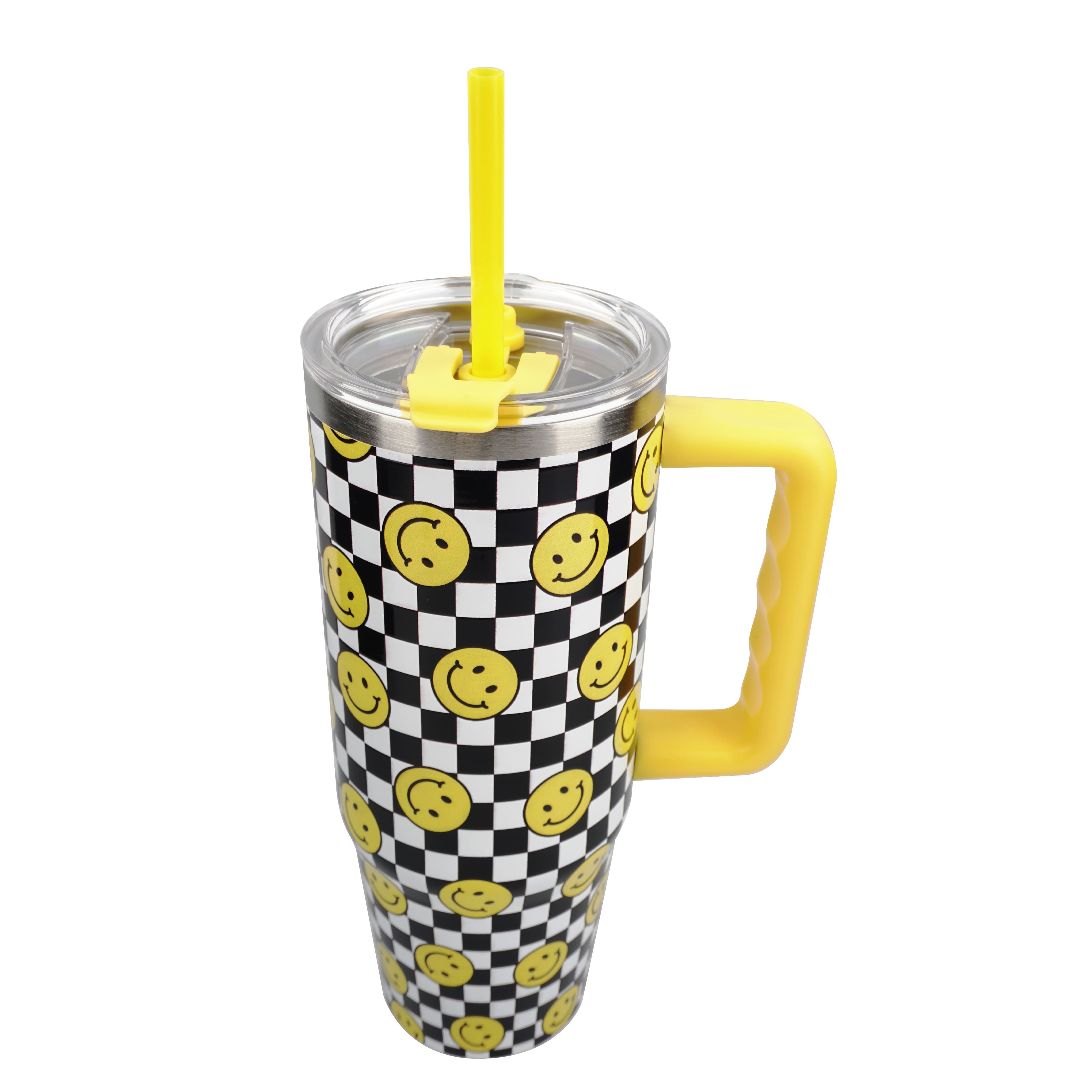 30oz. Smiley Check Stainless Steel Insulated Tumbler by Celebrate It™