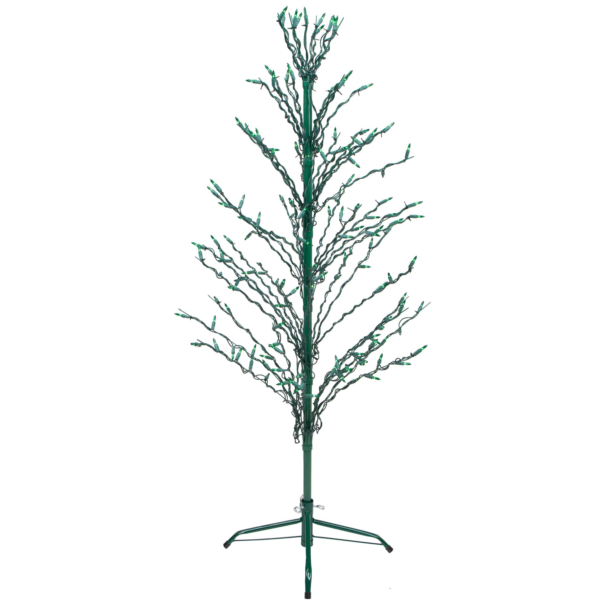 4ft. Pre-Lit Green Slim Profile Cascade Twig Christmas Tree 