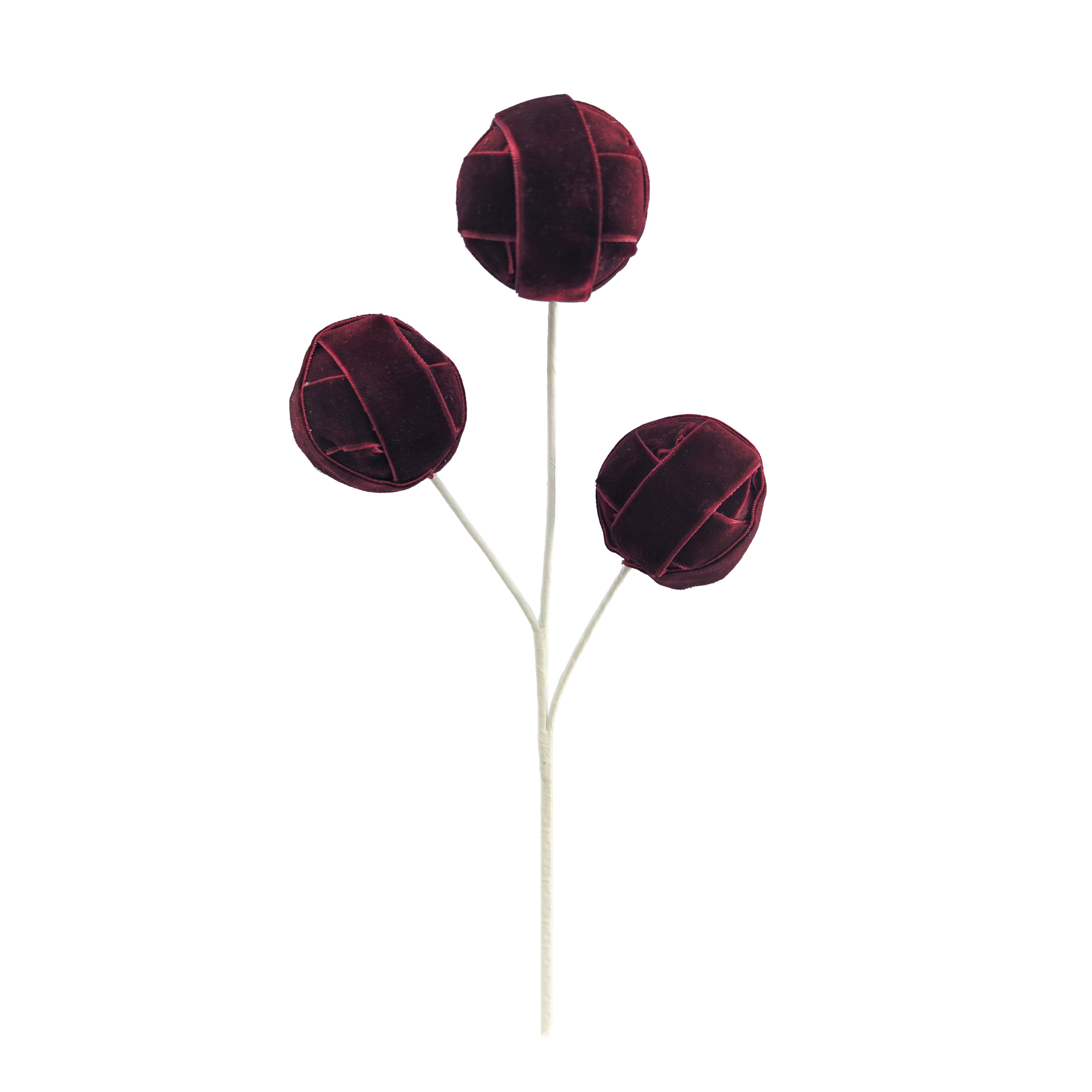 11" Burgundy Velvet Twine Ball Trio Pick by Ashland®