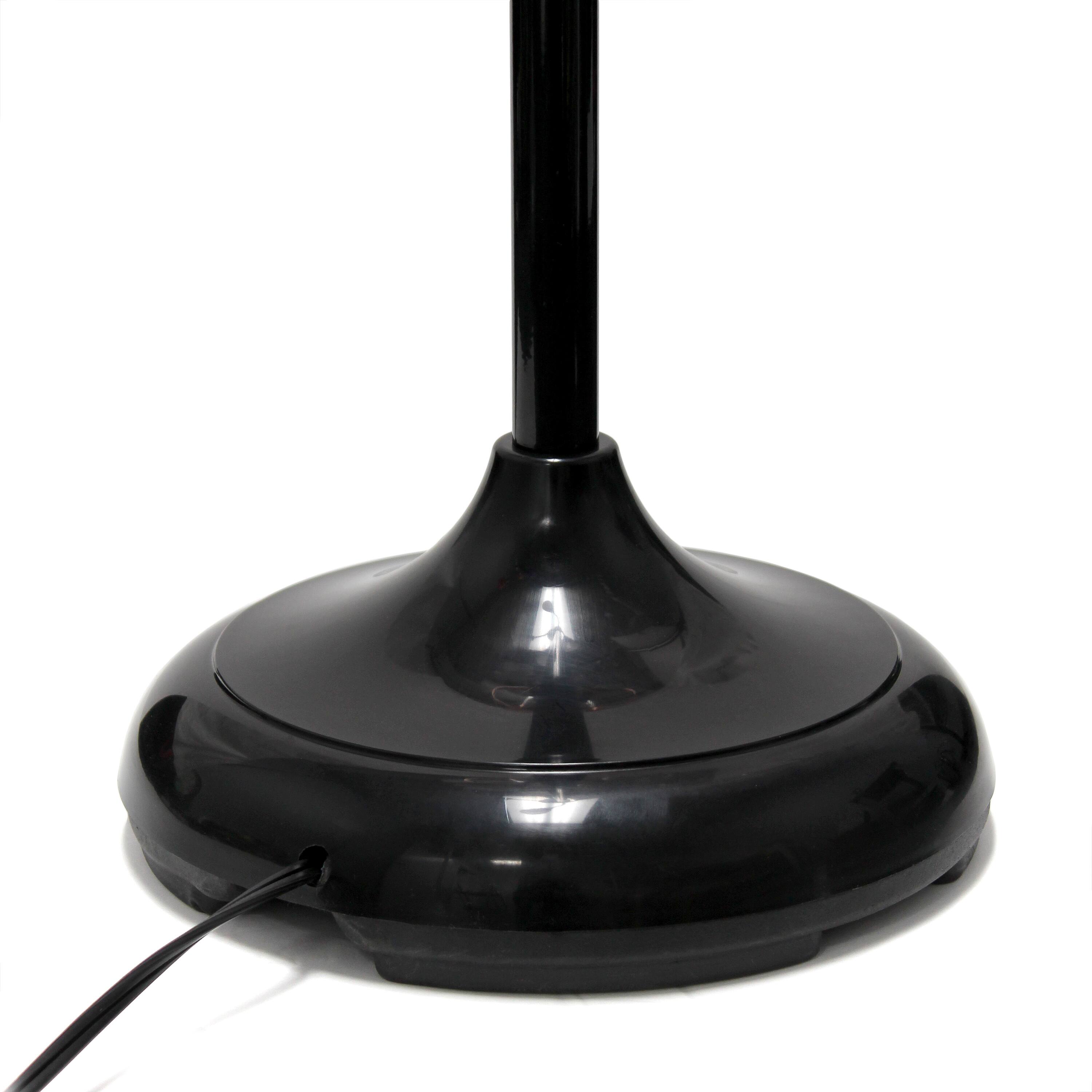 Simple Designs&#x2122; 5.5ft. 5-Light Gooseneck Black Floor Lamp with White Shades