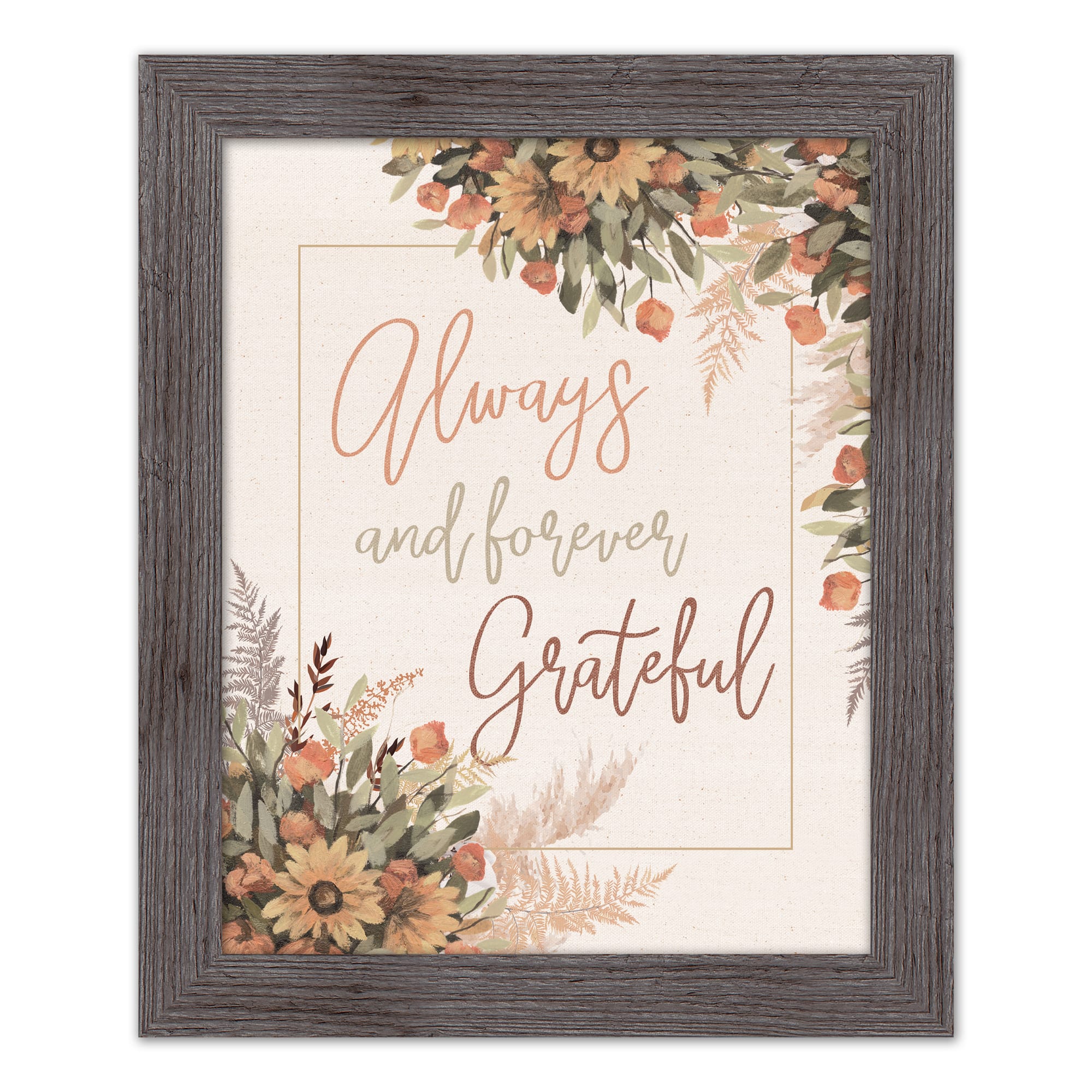 Always and Forever Grateful Western Gray Framed Print