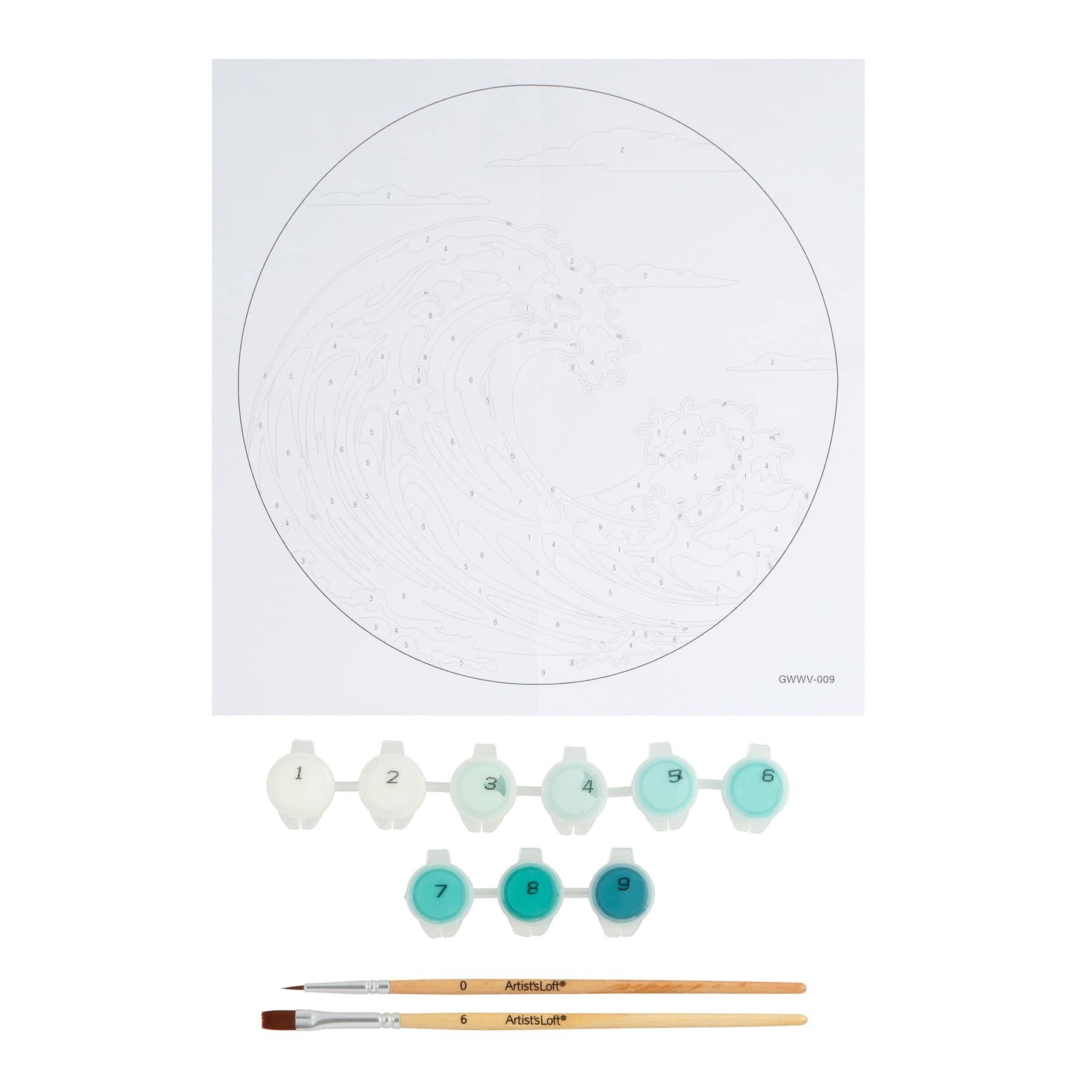 Waves Paint-by-Number Plywood Surface Kit by Artist's Loft®