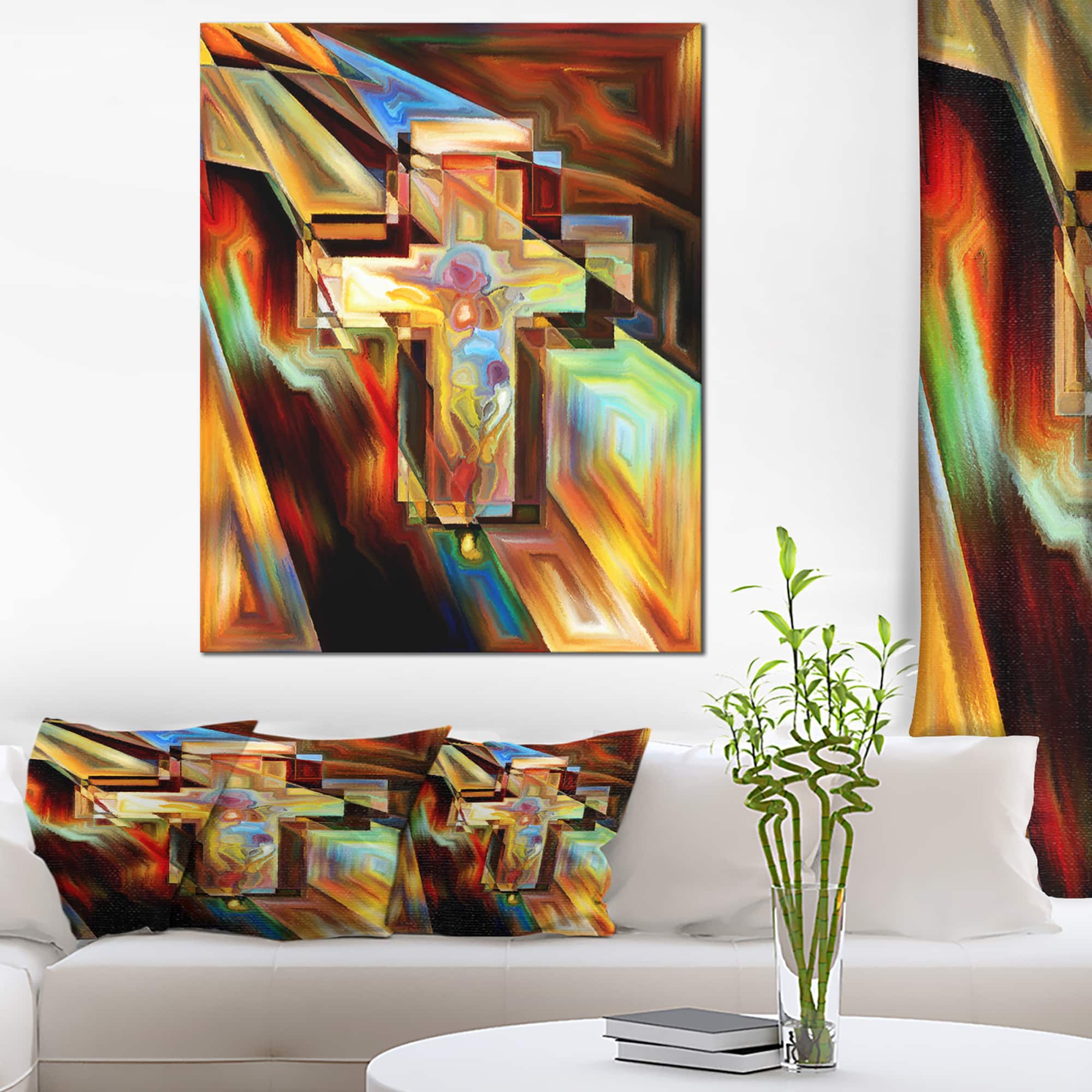 Designart - Light of the Cross - Abstract Canvas Artwork