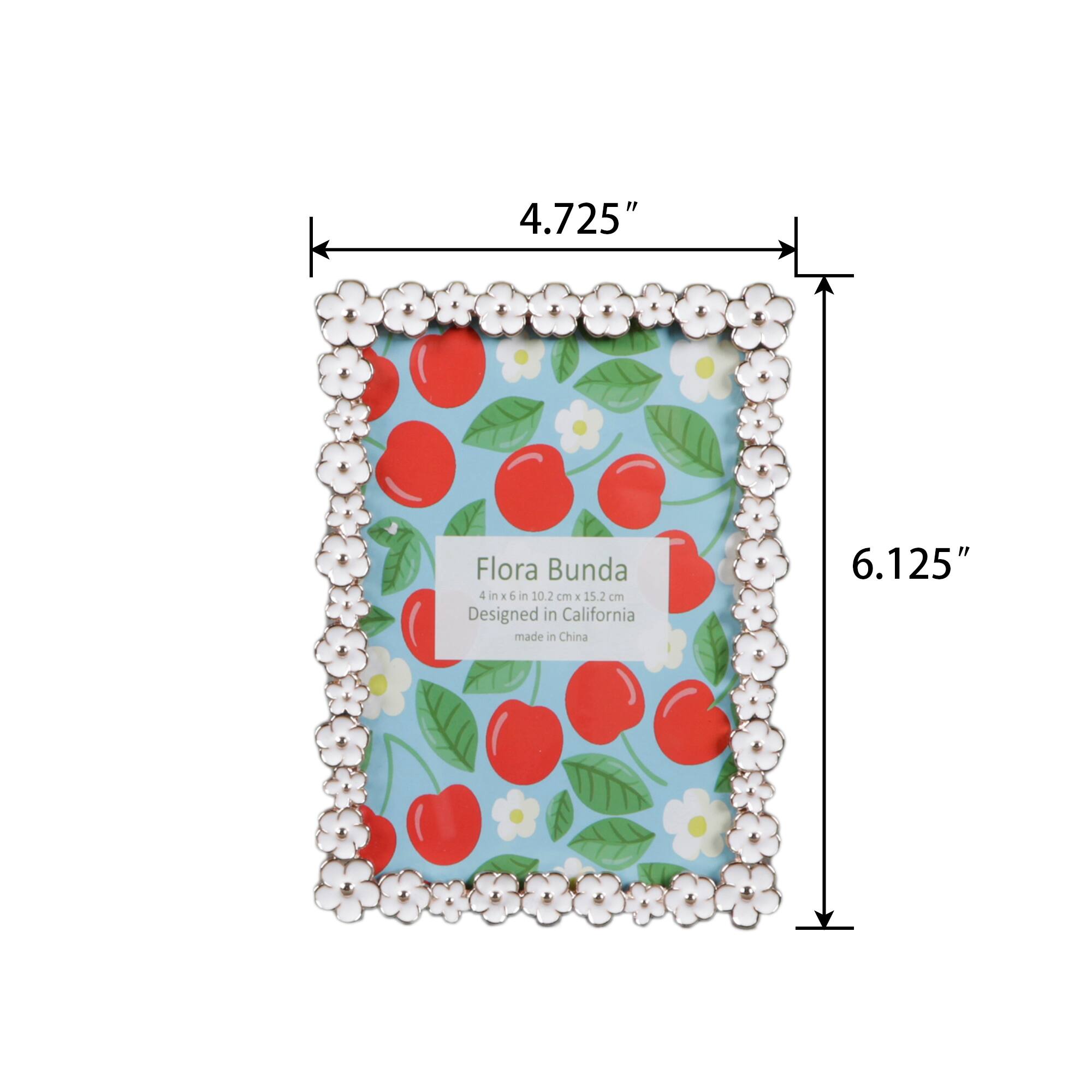 Flora Bunda 4" x 6" All Around Daisy Edge Zinc Alloy Picture Frame