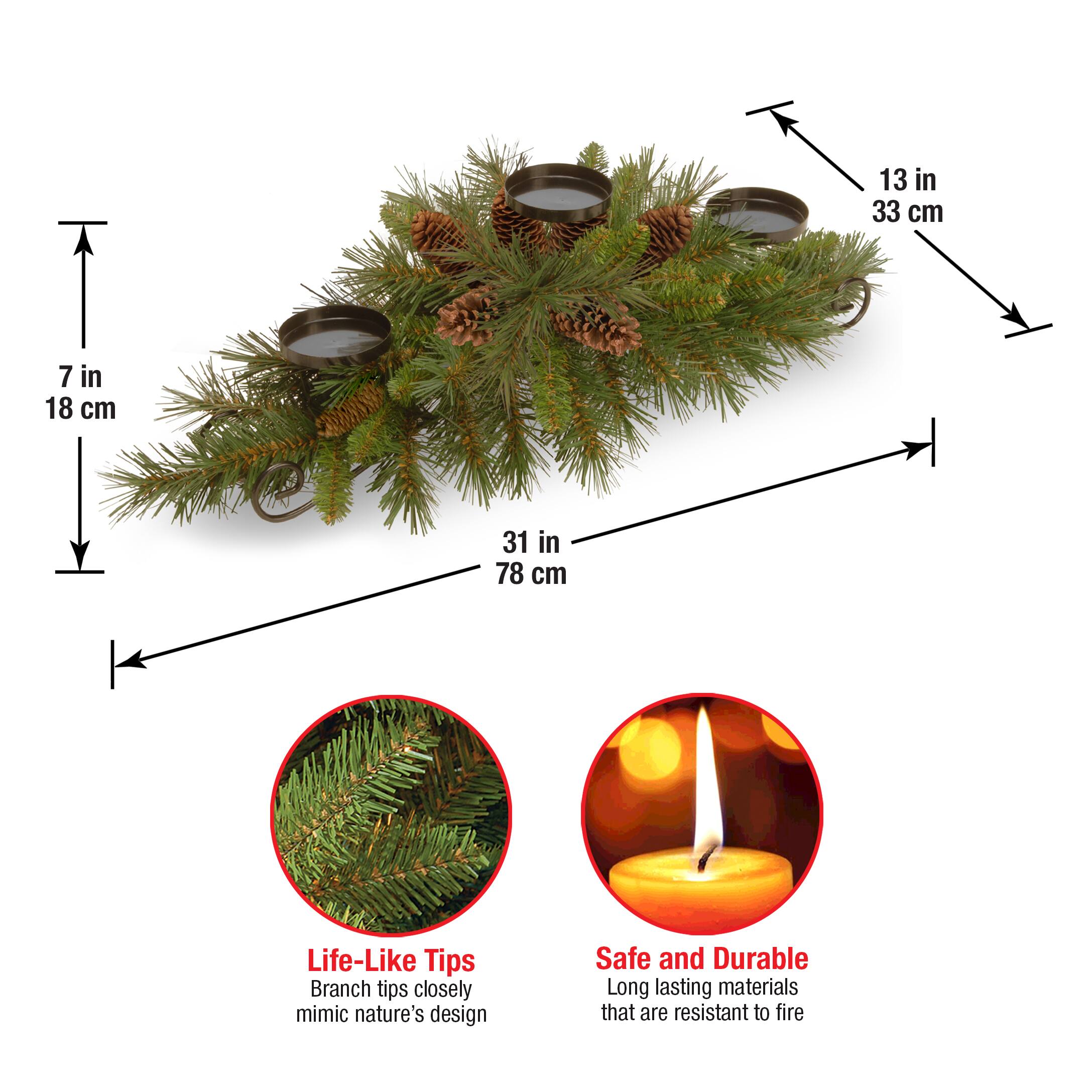 Pine Cone Collection Triple Candle Holder Centerpiece