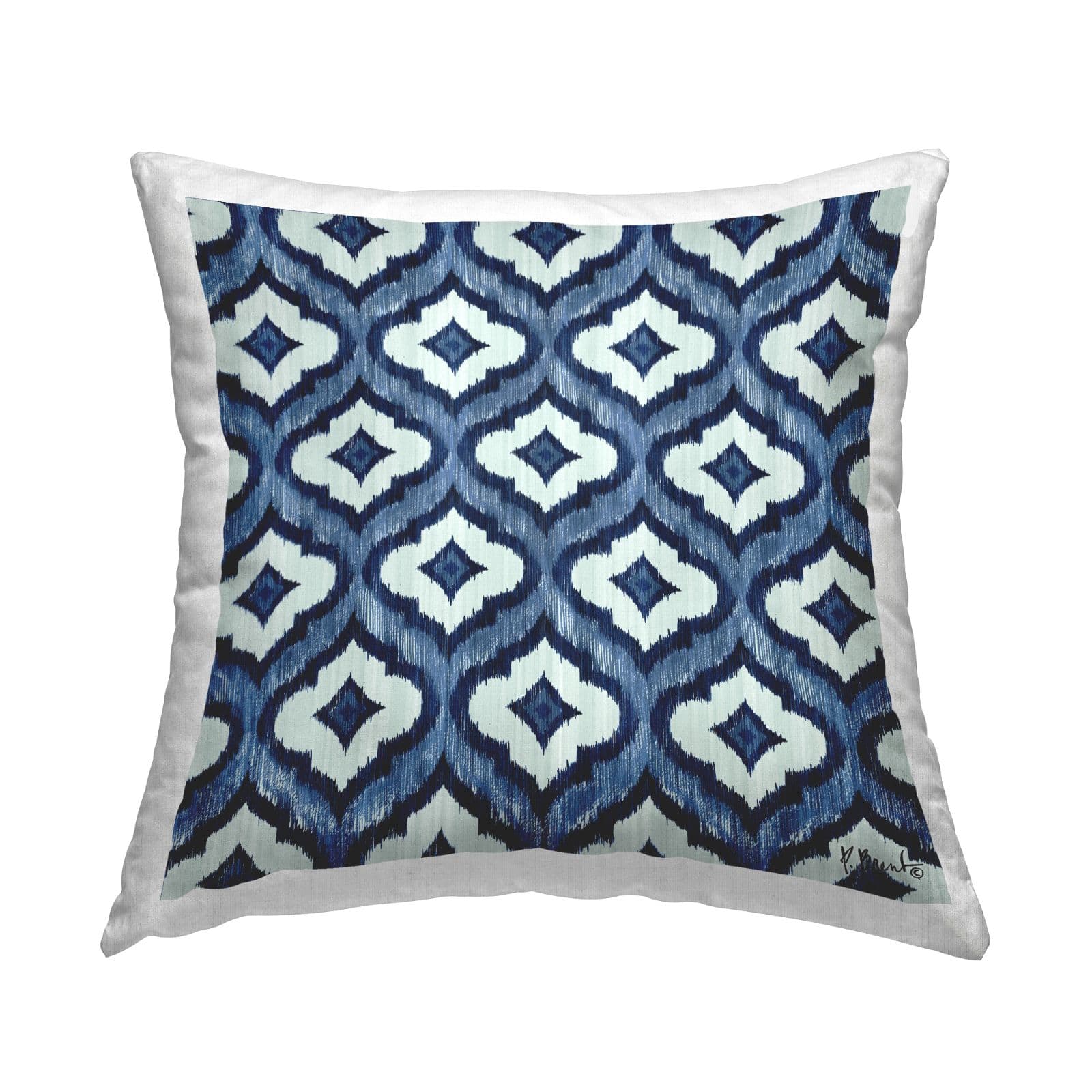 Stupell Industries Bold Blue White Trellis Pattern Throw Pillow, 18" x 18" | Michaels&reg;