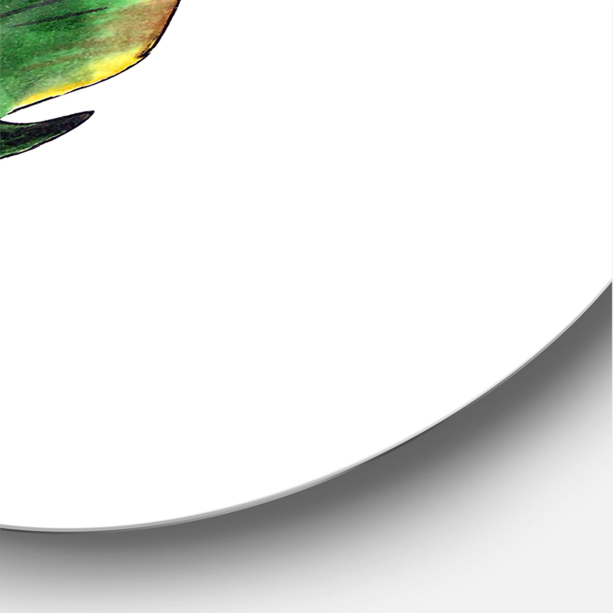 Designart - Single Banana Leaf - Bohemian & Eclectic Metal Circle Wall Art