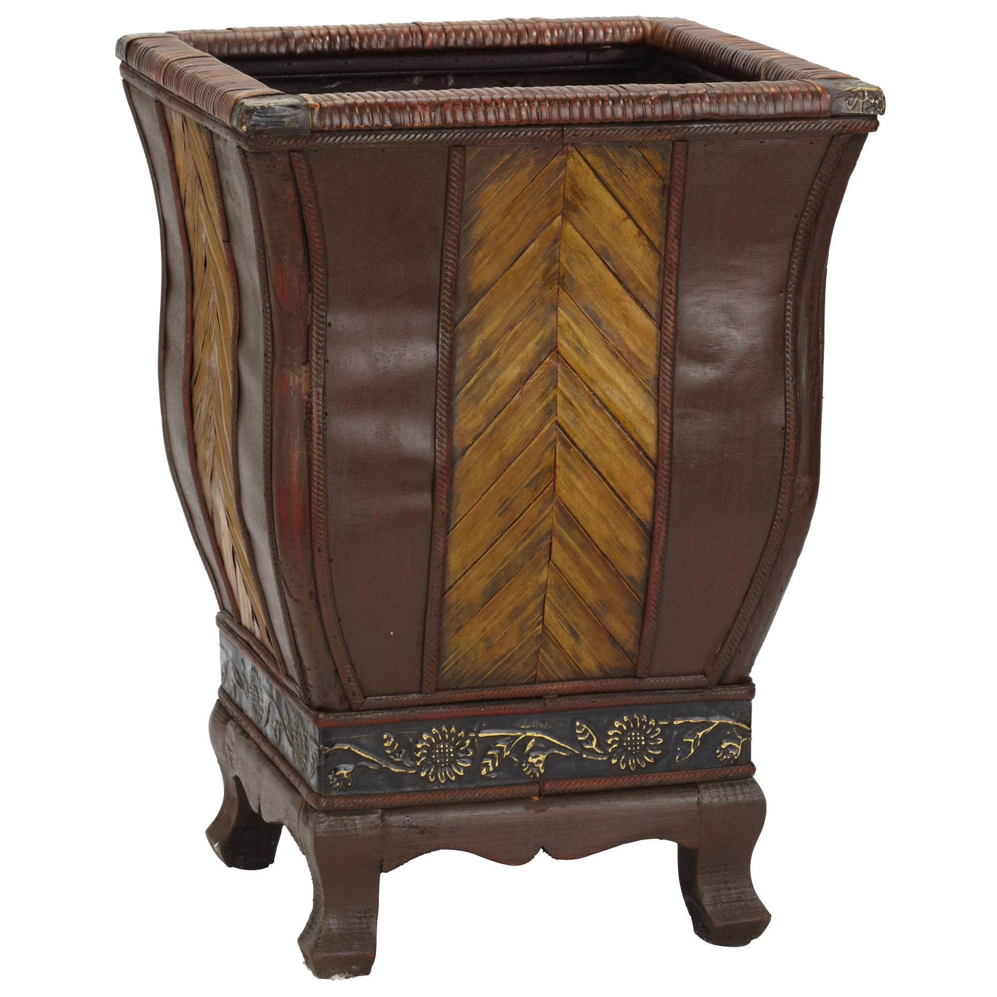 2 Decorative Wood Planters Set