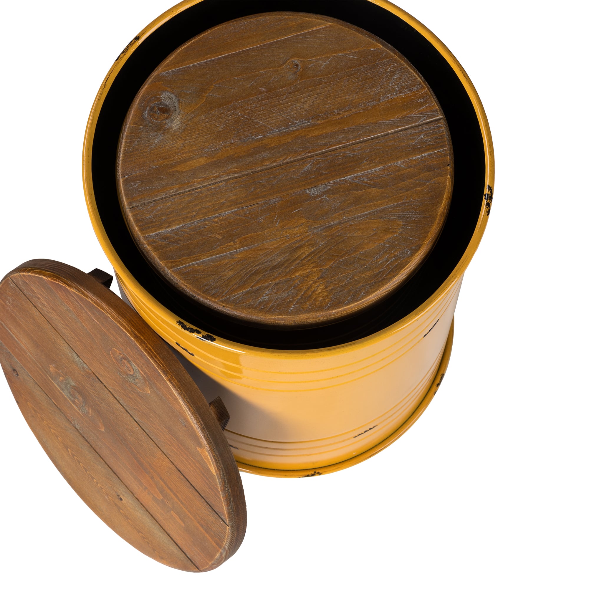 Glitzhome® Metal Storage Accent Table with Solid Wood Lid Set