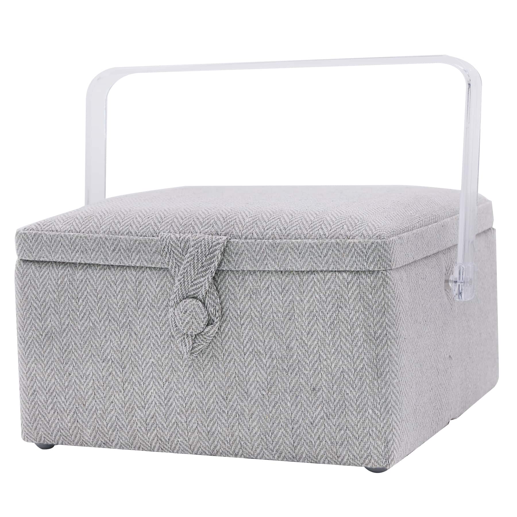 Gray Square Sewing Basket by Loops &#x26; Threads&#xAE;