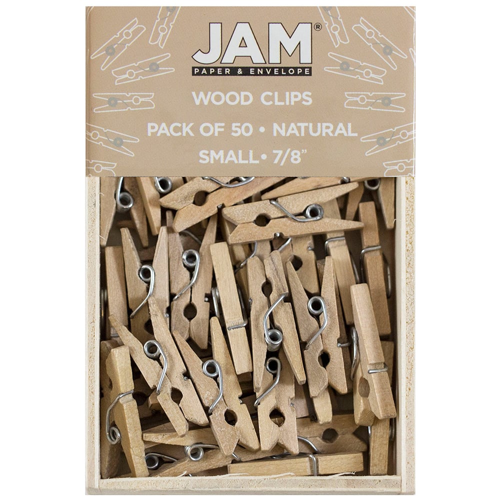 JAM Paper 7/8&#x22; Wood Clothespins, 100ct.