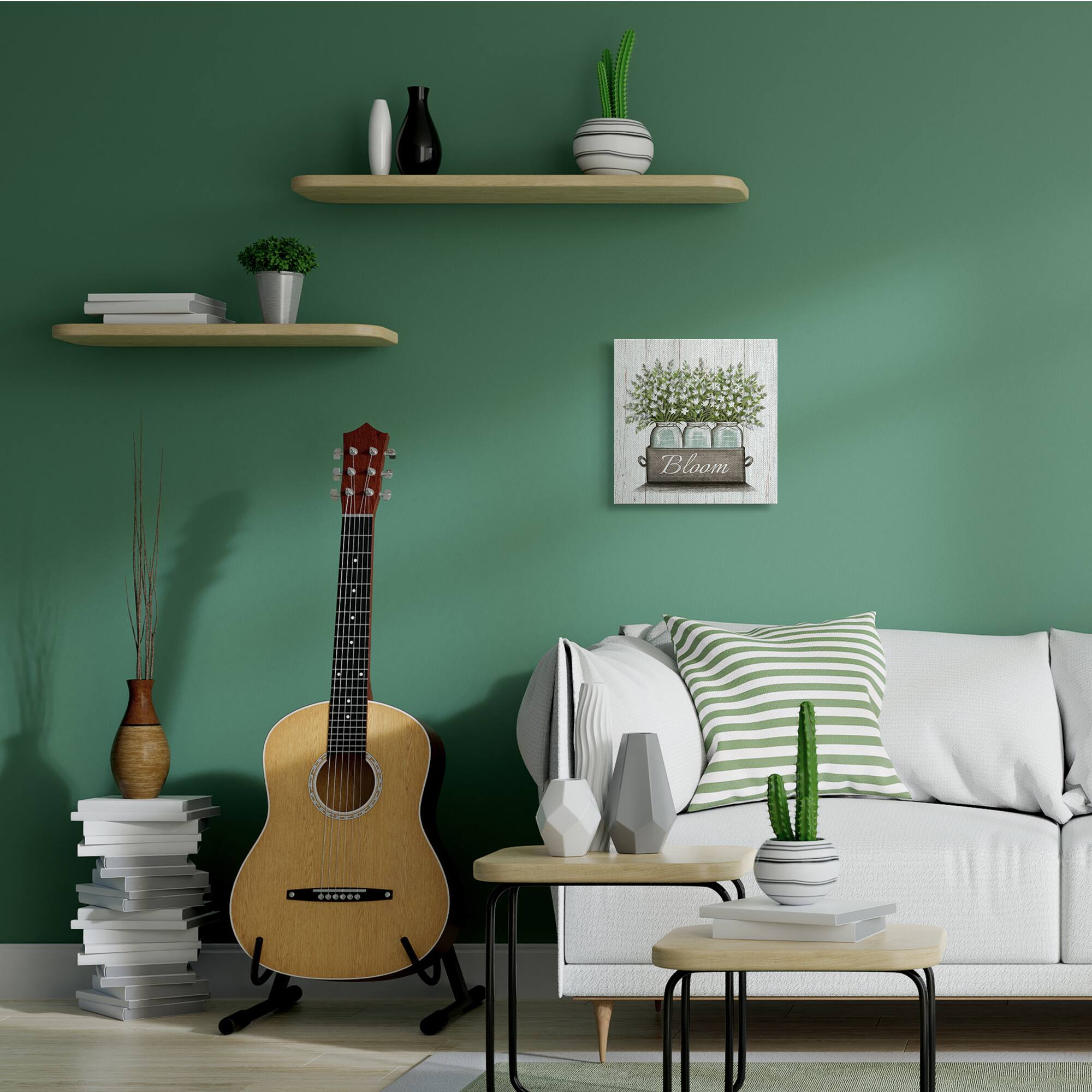 Stupell Industries White Wildflowers in Jars Bloom Sentiments Canvas Wall Art