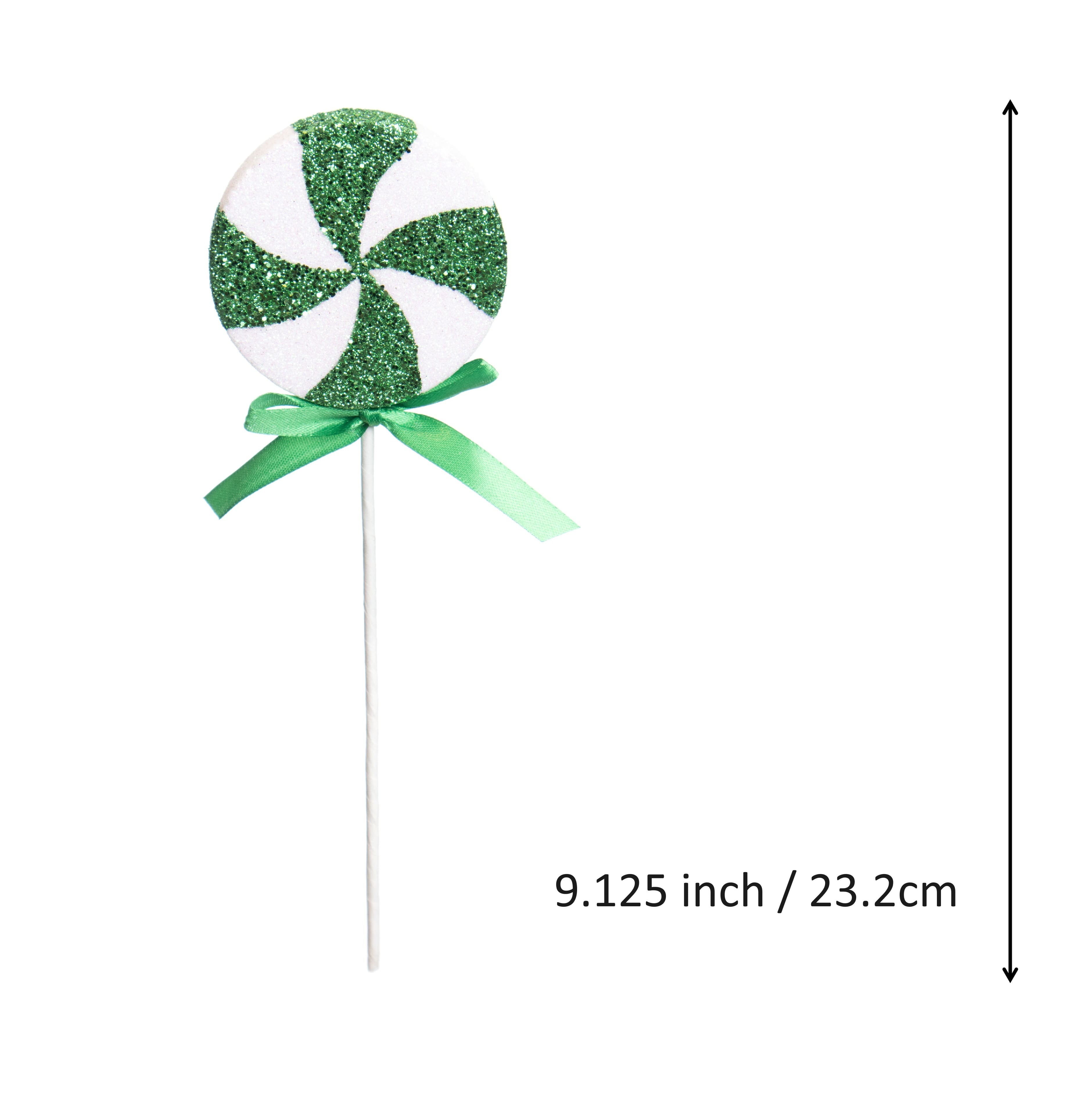 9&#x22; Green &#x26; White Peppermint Candy Pick by Ashland&#xAE;