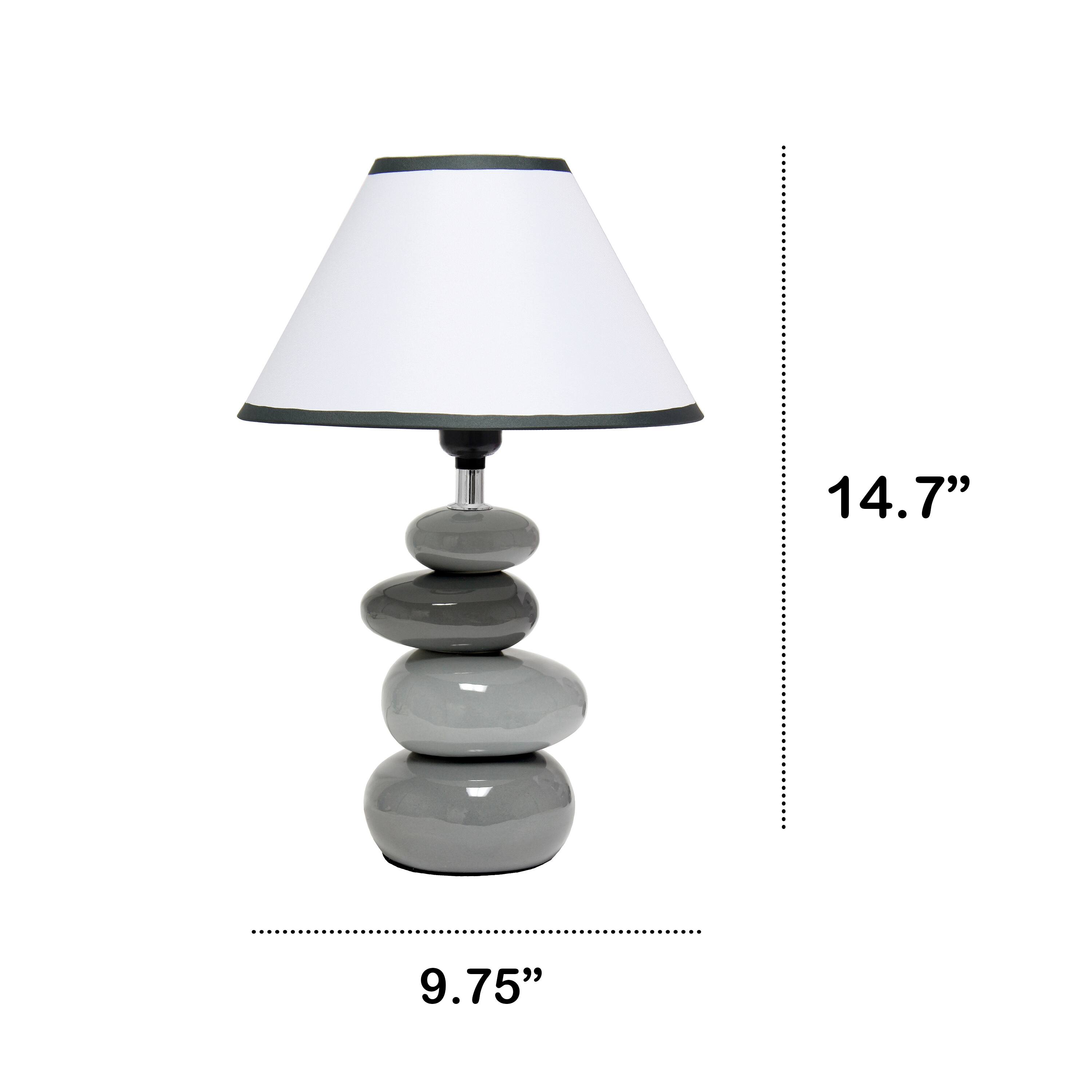 Creekwood Home Priva 14.7&#x22; Gray Stacking Stones Table Lamp