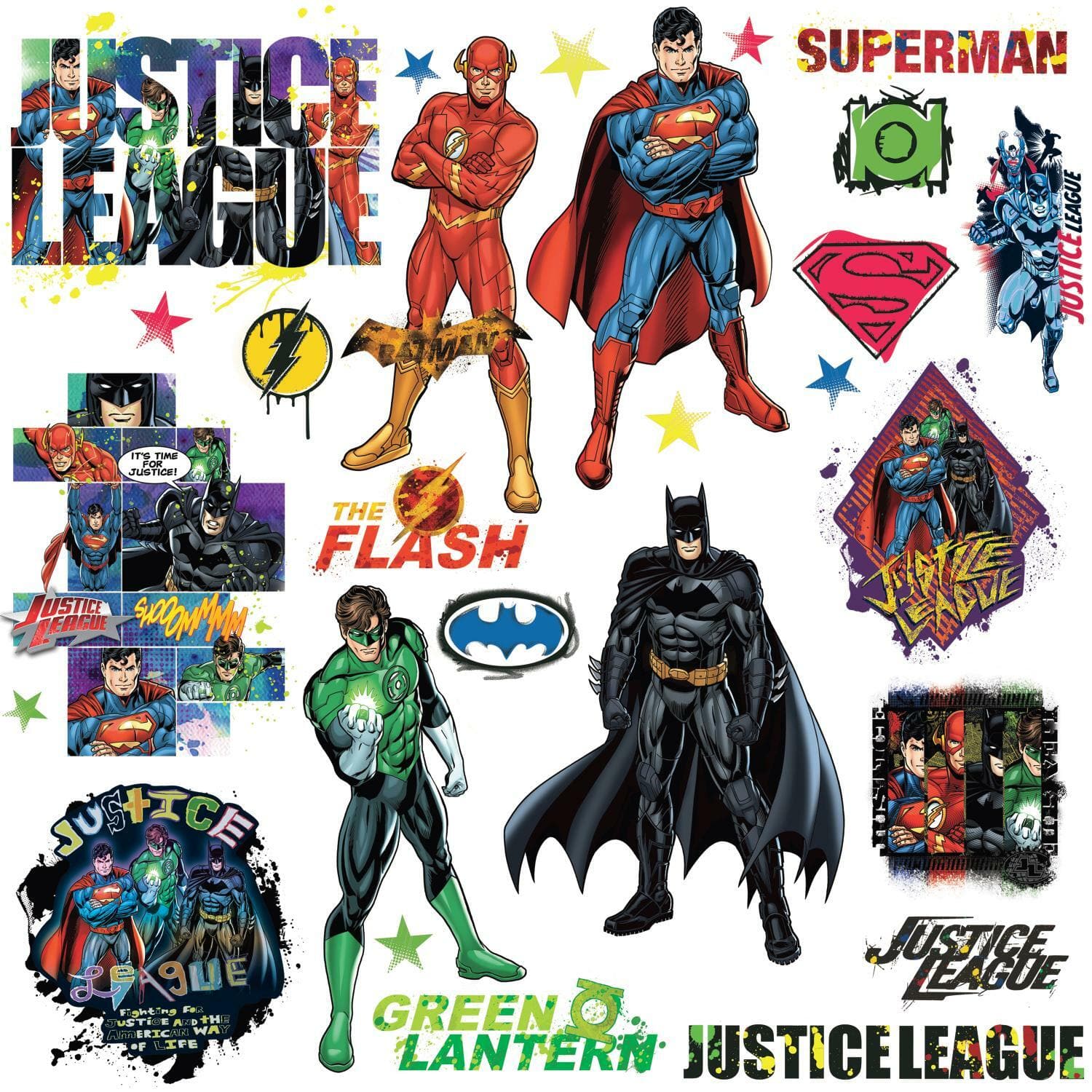 RoomMates Justice League Peel &#x26; Stick Wall Decals