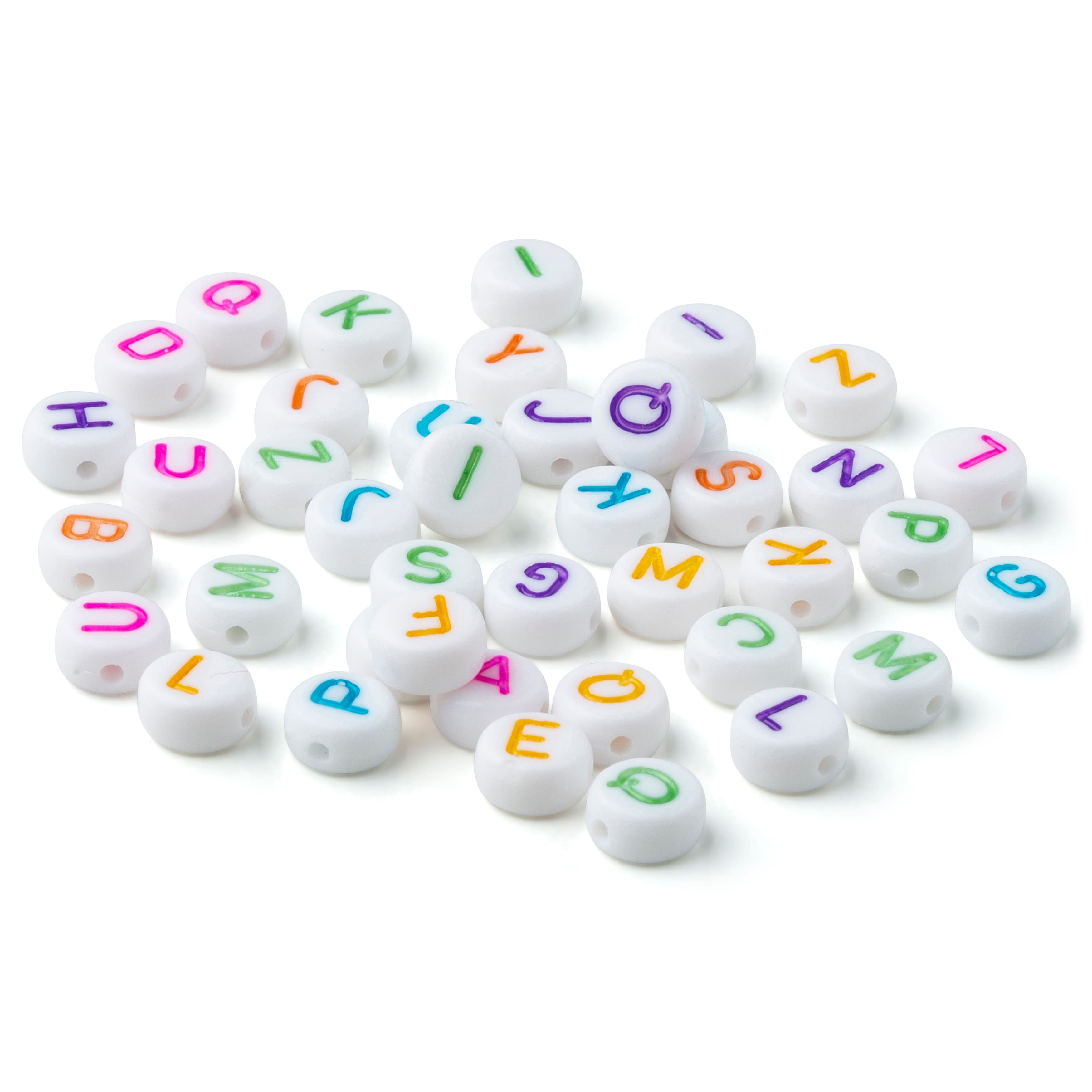White Round Alphabet Beads by Creatology™
