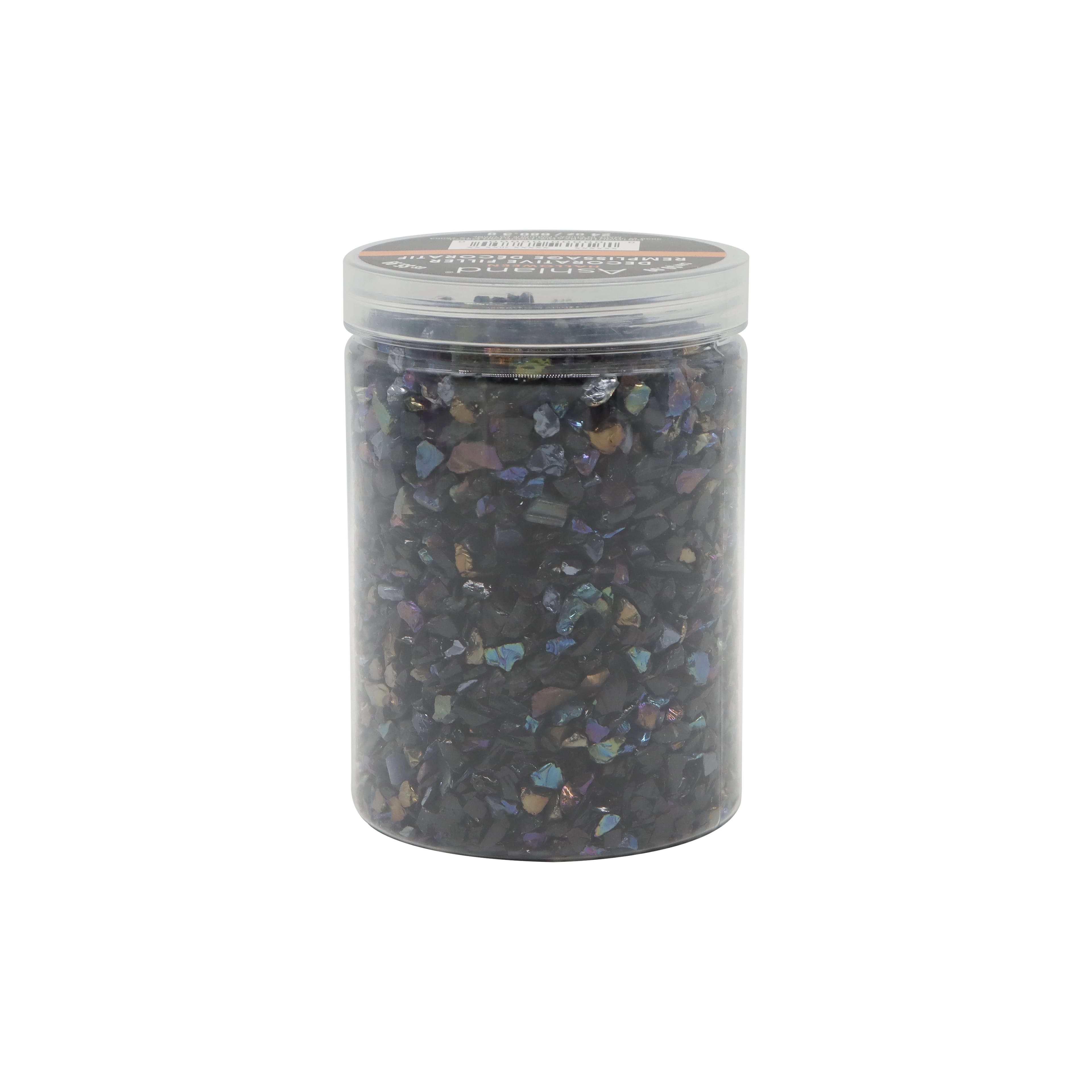 24oz. Black Iridescent Micro Crushed Glass Decorative Filler by Ashland&#xAE;