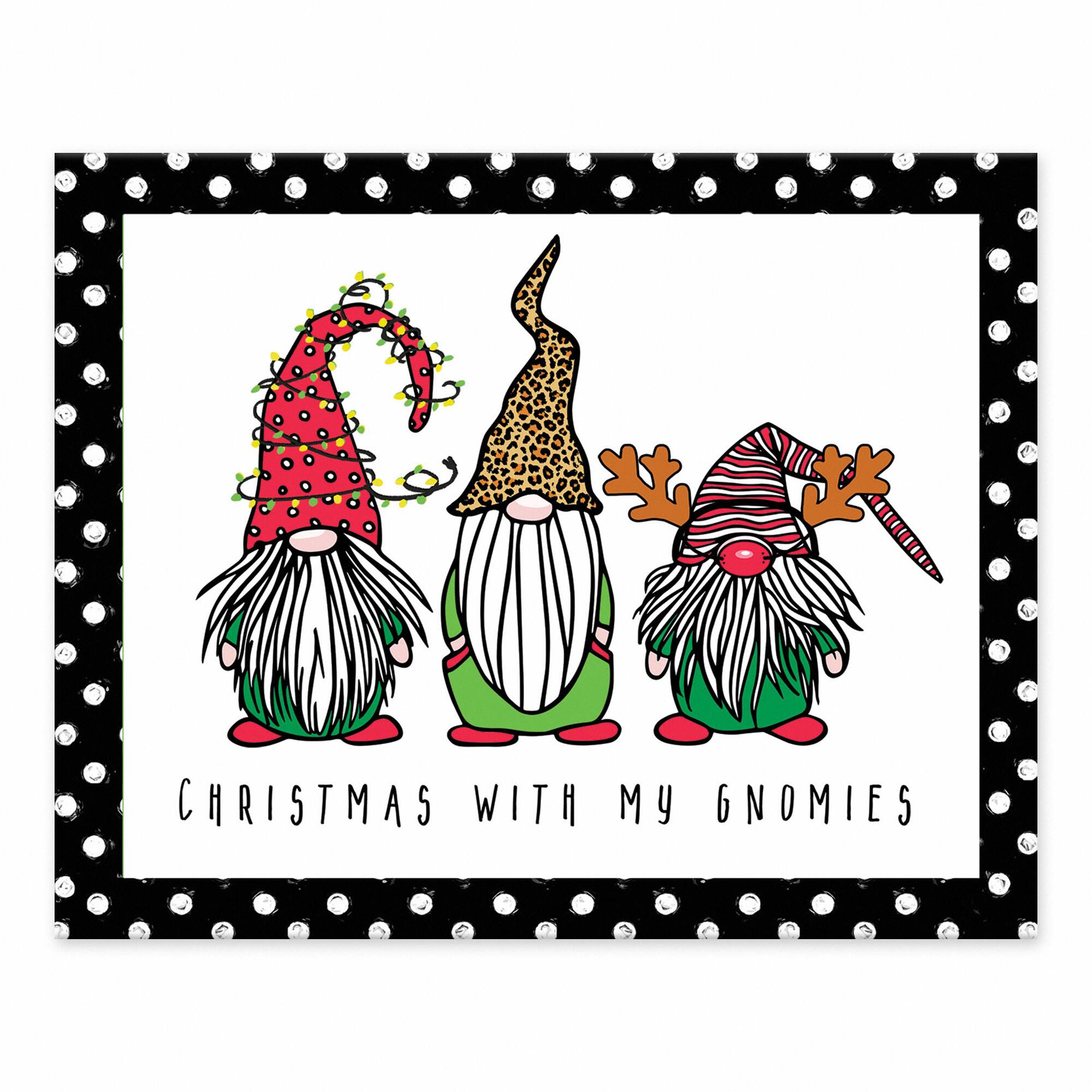 Christmas Is Coming Gnomes Tabletop Canvas Art