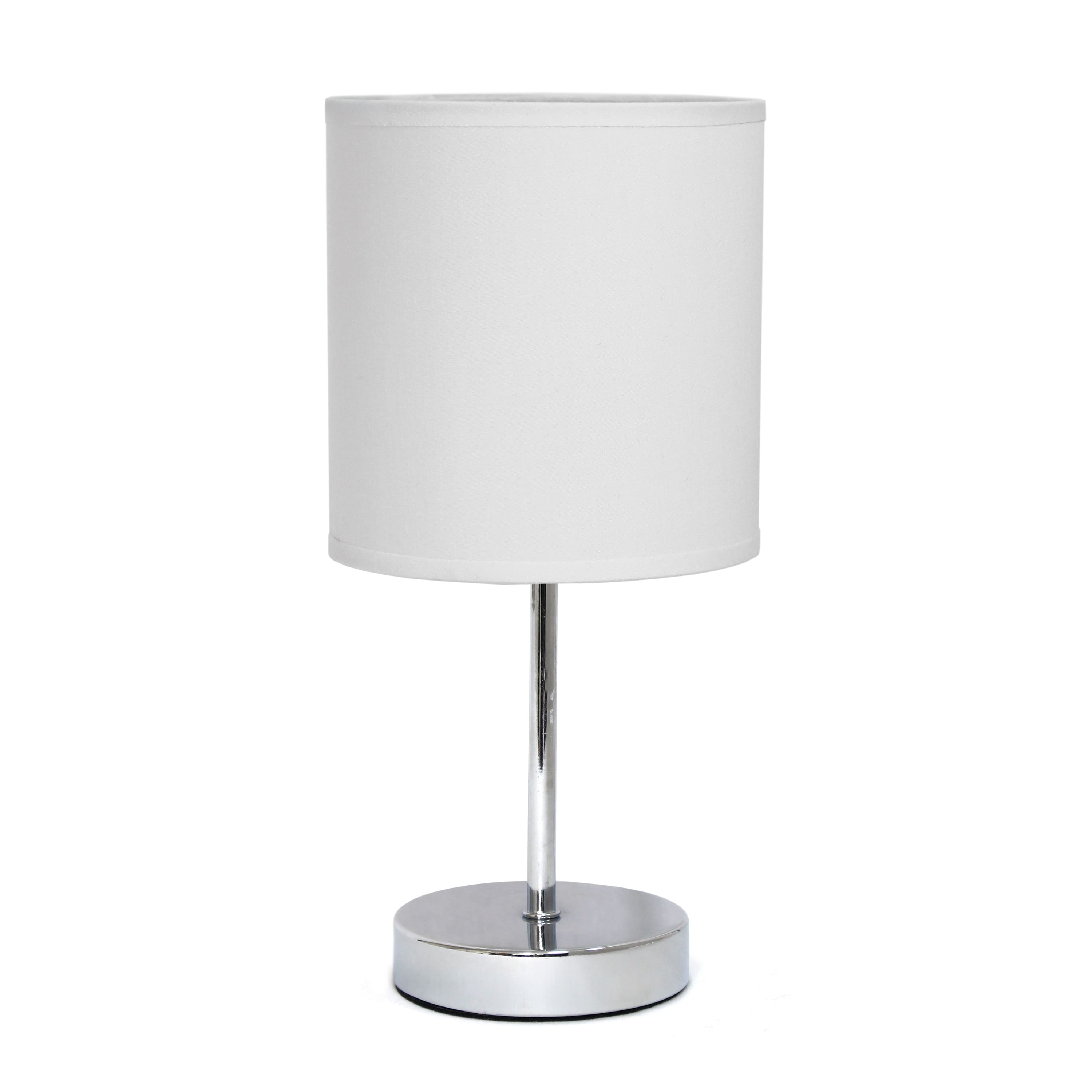 Creekwood Home Nauru 12&#x22; Brushed Nickel Petite Metal Stick Table Lamp