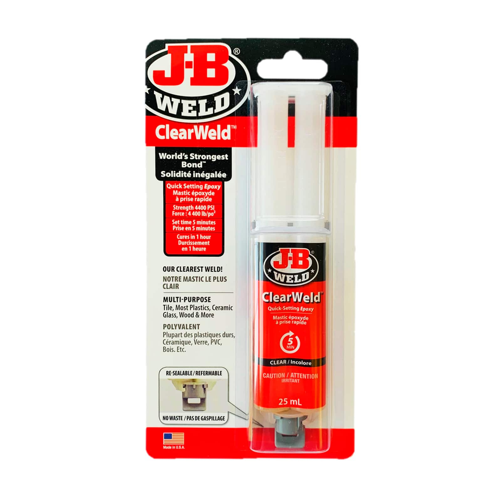 J-B Weld® ClearWeld™ Quick Setting Epoxy Syringe