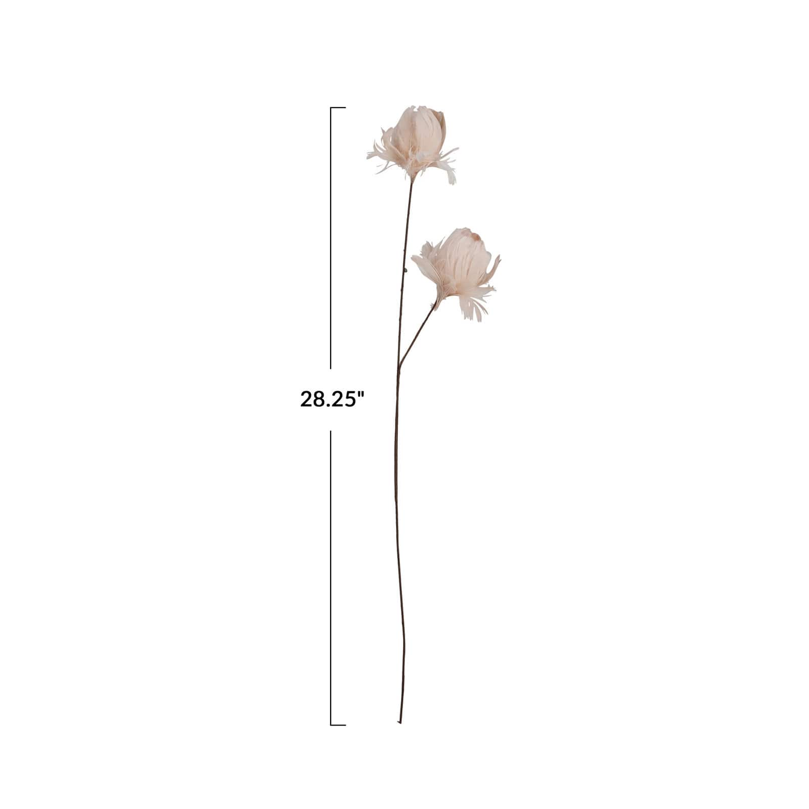 Hello Honey® 28.25" Pink Organic Feather Flower Stem