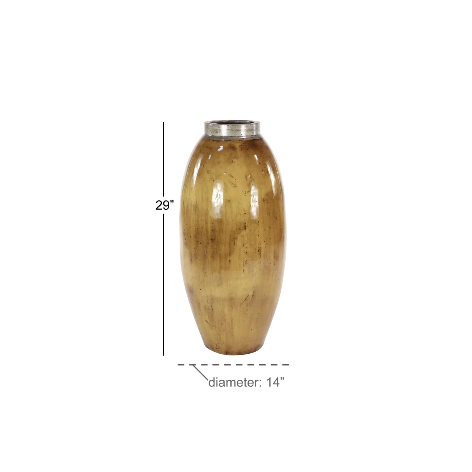 30&#x22; Brown Ceramic Rustic Vase