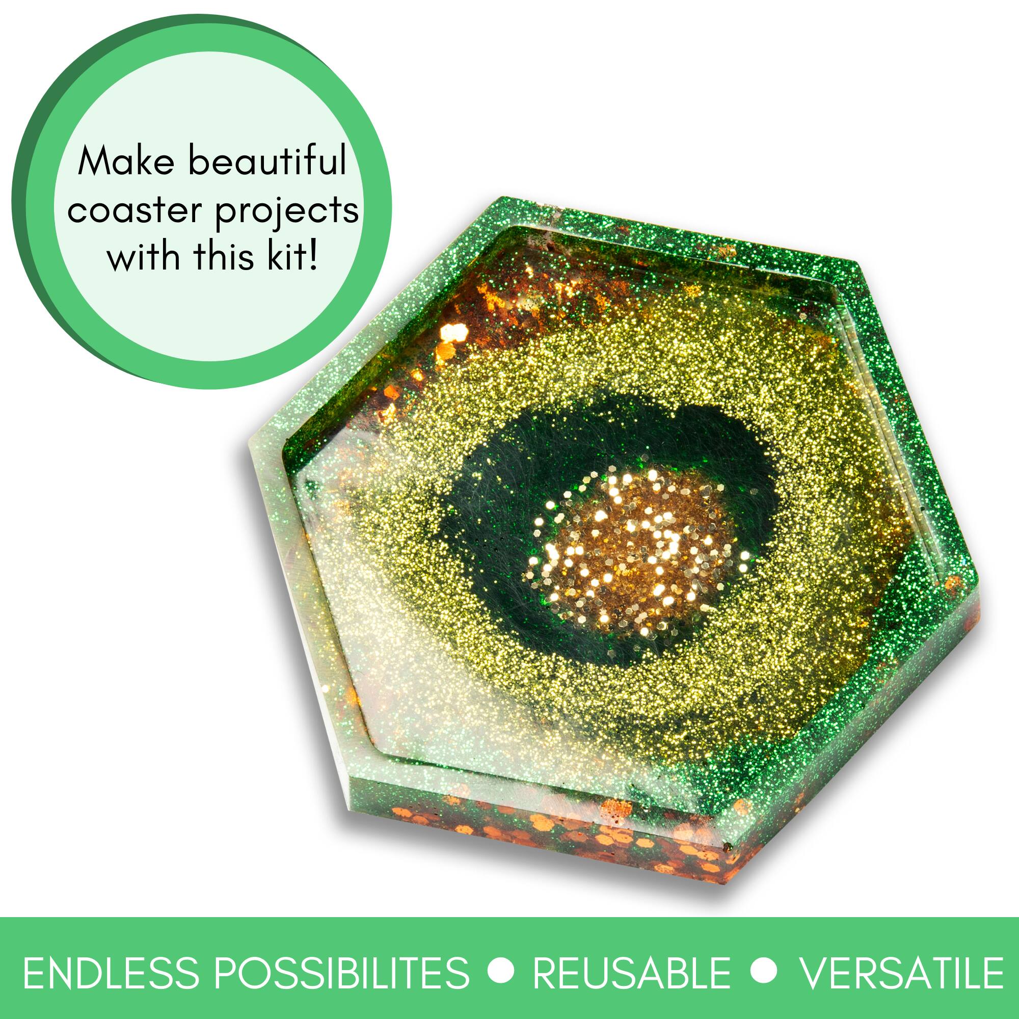 Mod Podge® & Gold Do-It-Yourself Hexagon Coaster Kit