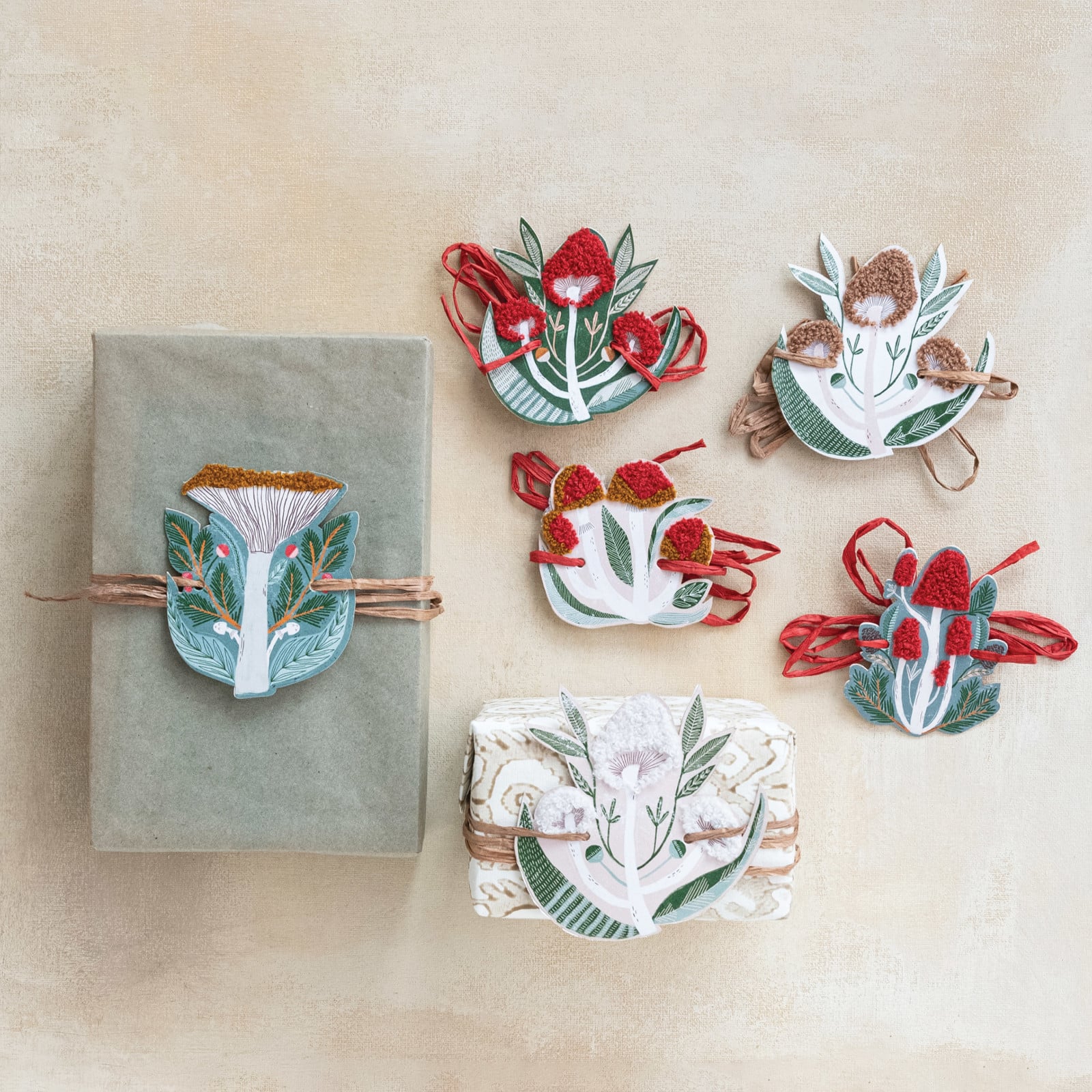 Hello Honey Printed Paper Mushroom Gift Toppers, 6ct.