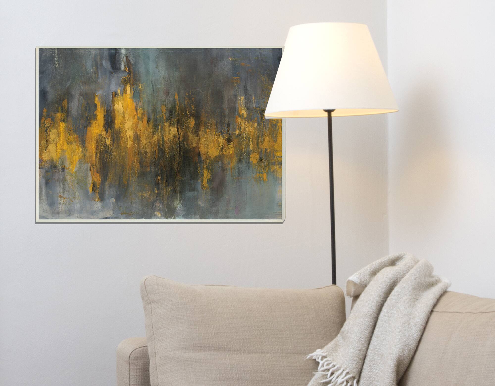 Stupell Industries Black & Gold Abstract Fire Wall Art