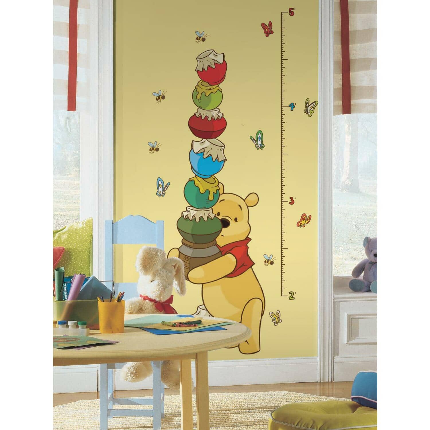RoomMates Winnie the Pooh Peel &#x26; Stick Inches Growth Chart