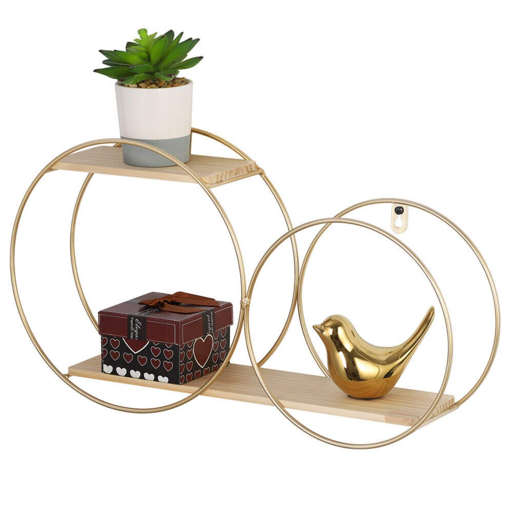 NEX Haitral 2-Tier Gold Floating Shelf