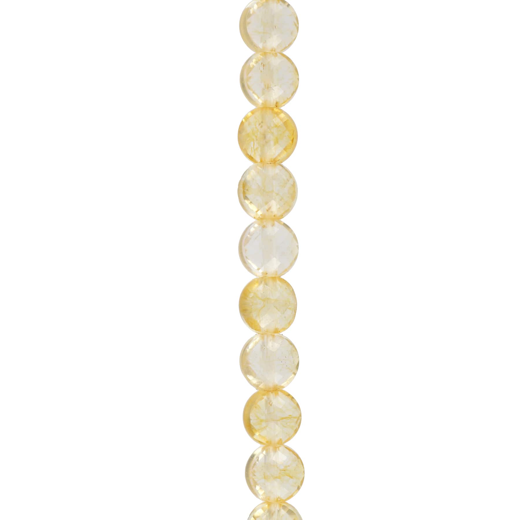 12 Pack: Yellow Faceted Citrine Coin Beads by Bead Landing™
