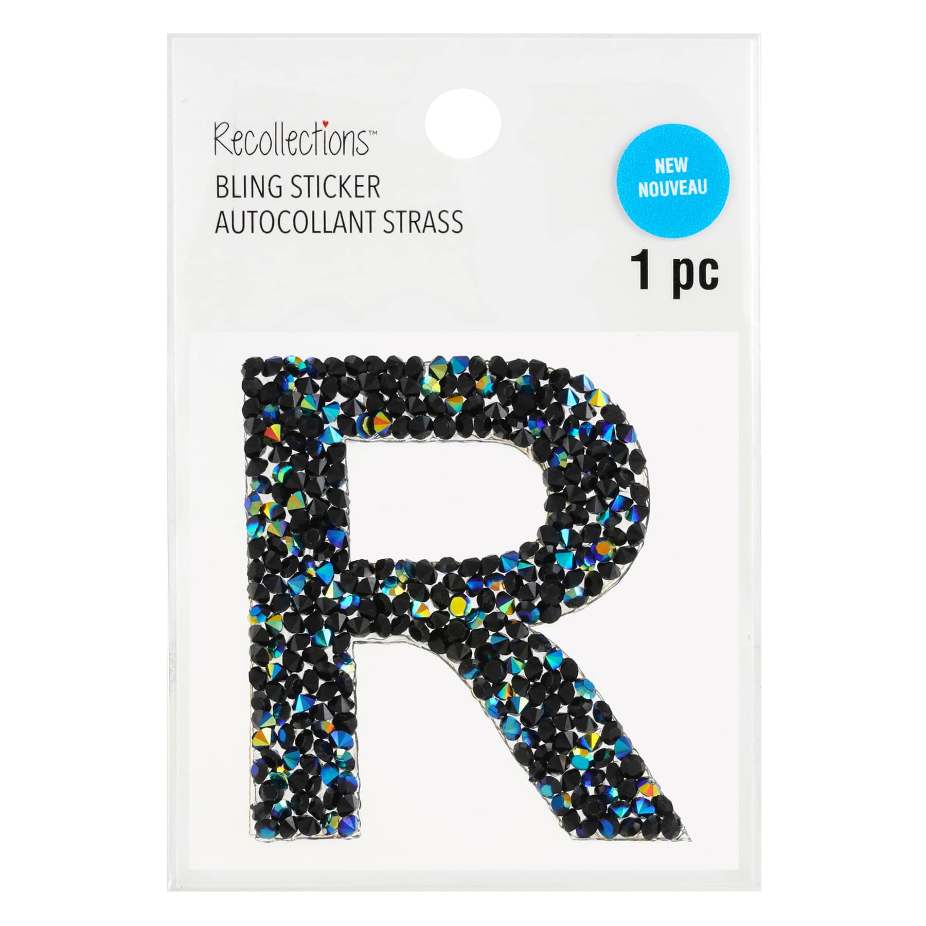 12 Pack: Black AB Letter Bling Sticker by Recollections®
