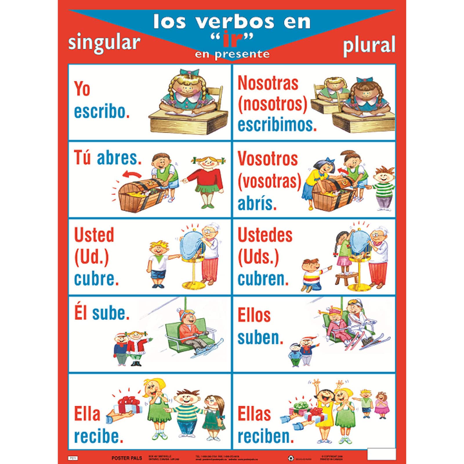 Poster Pals&#xAE; Spanish Verb Posters, 7ct.