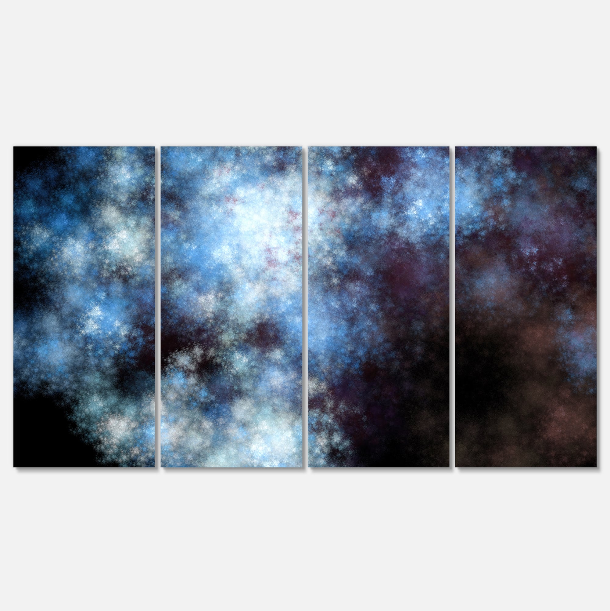 Designart - Blue White Starry Fractal Sky - Abstract Art on Canvas
