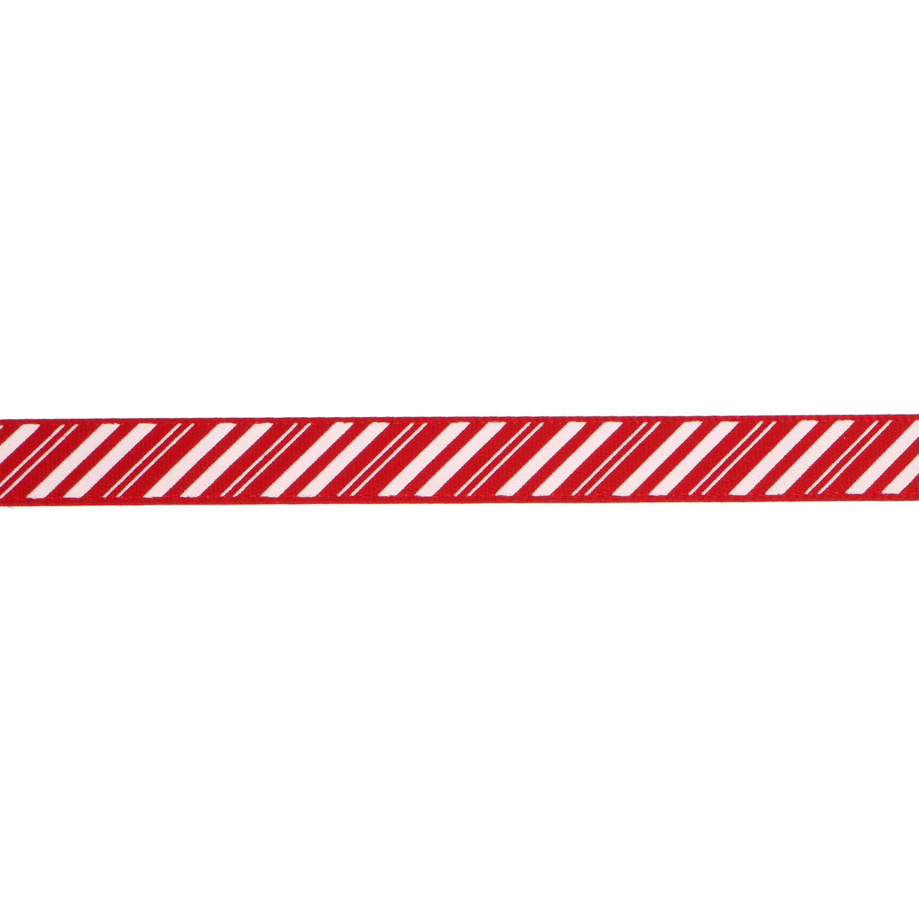 3/8&#x22; x 12ft. Red &#x26; White Diagonal Stripes Ribbon by Celebrate It&#xAE; Christmas