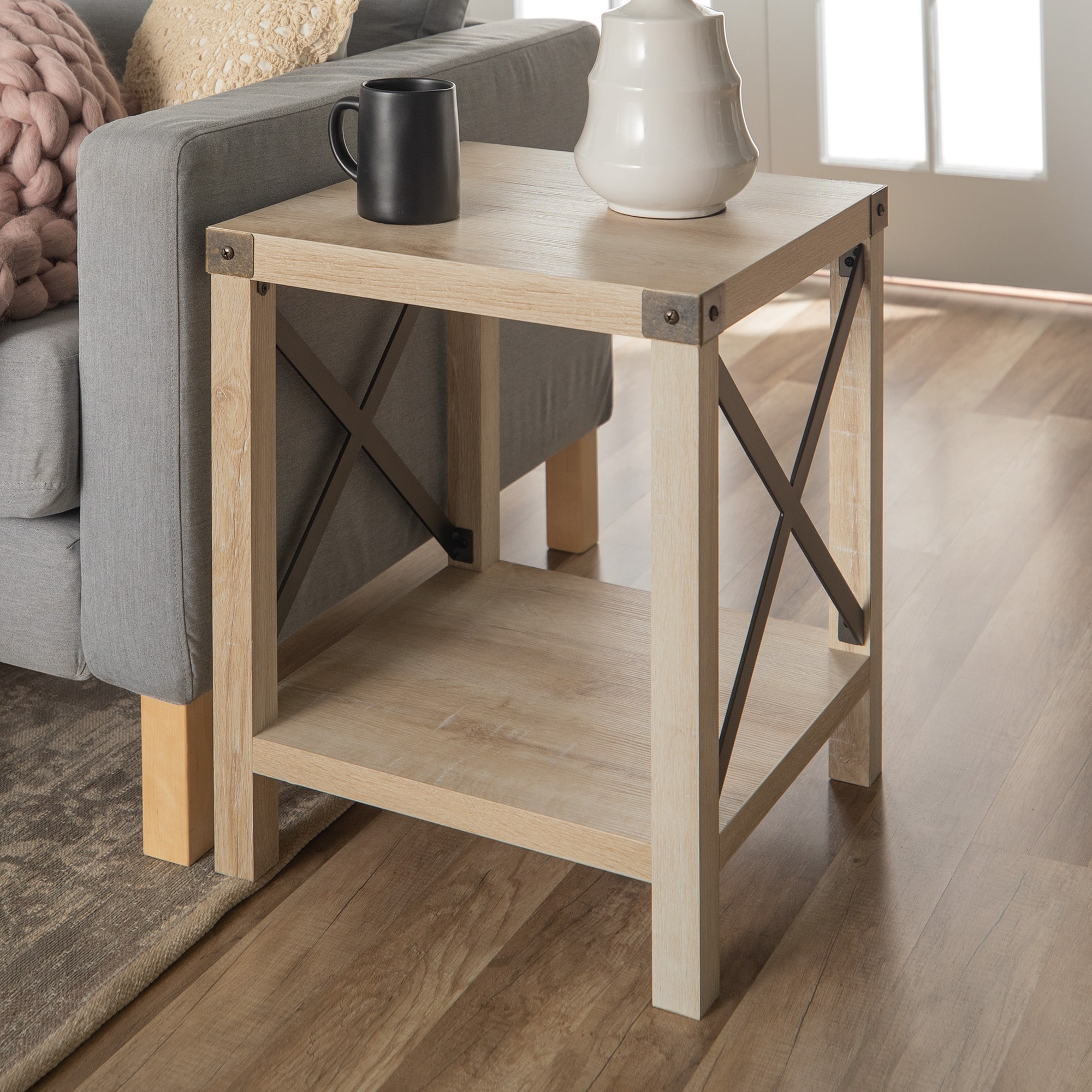 Walker Edison 22" Rustic Wood Side Table