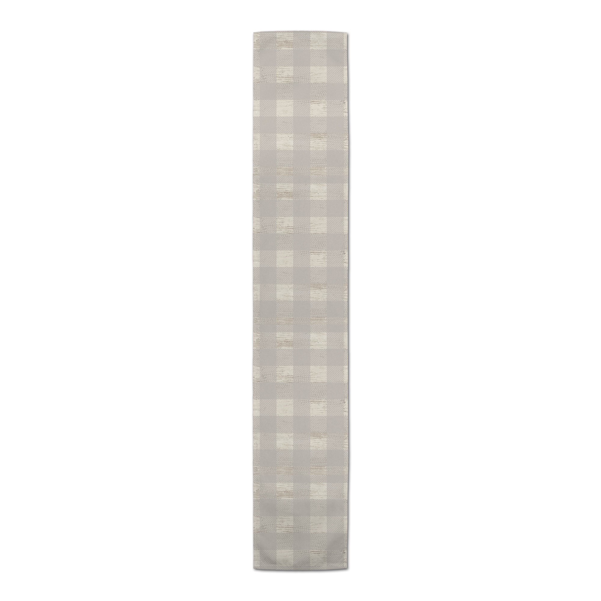 90&#x22; Gray Buffalo Check Cotton Twill Runner