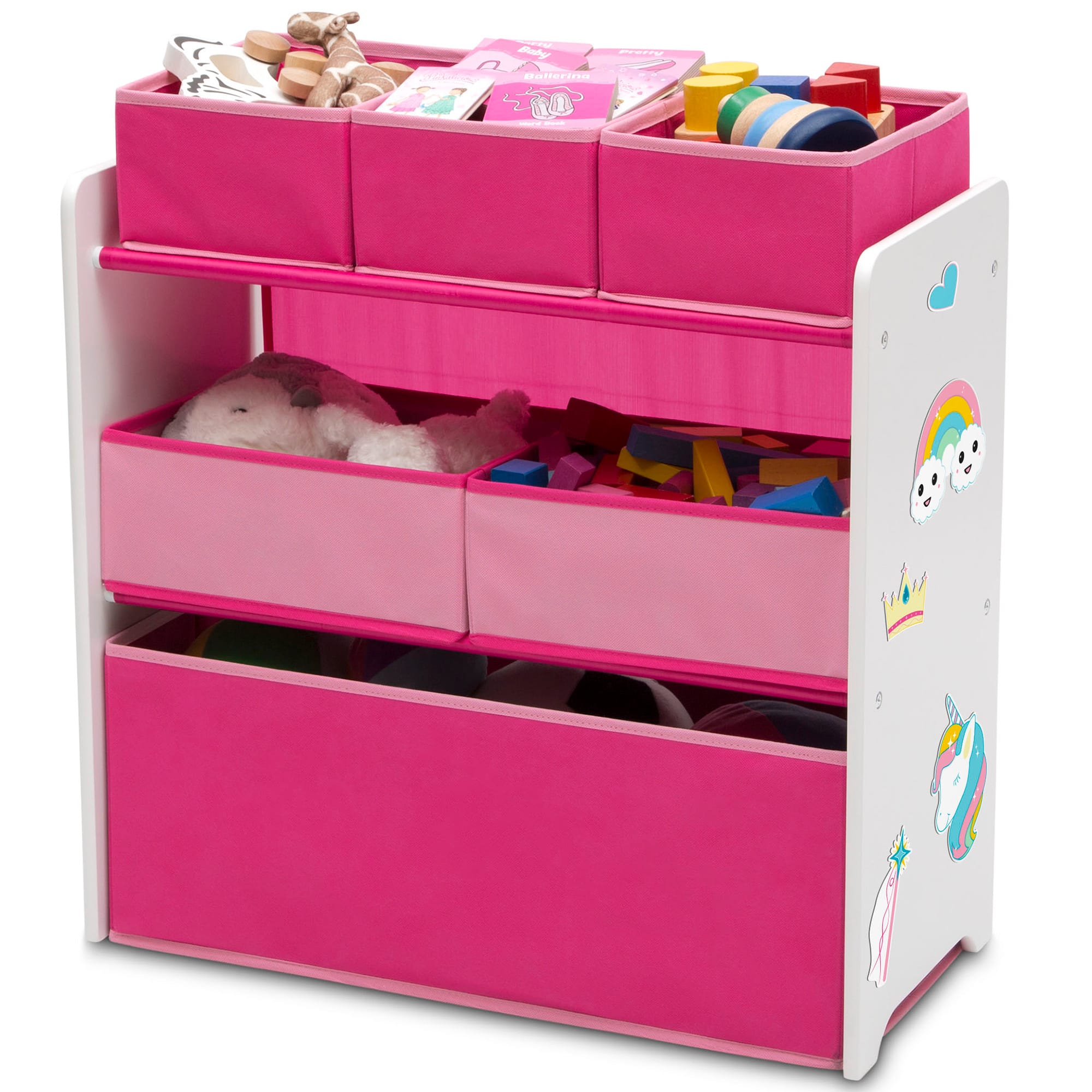Design and Store Pink 6 Bin Toy Organizer