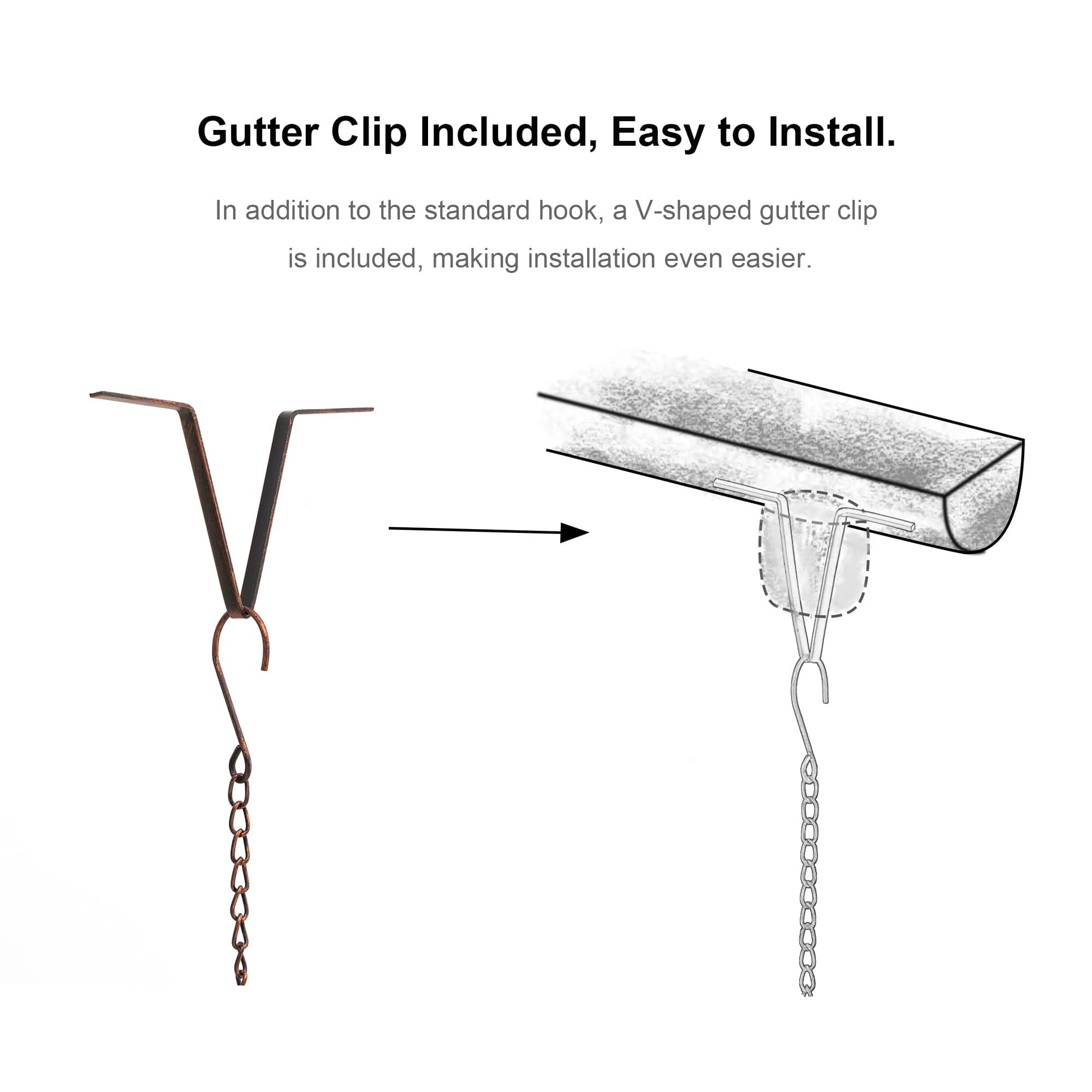 Glitzhome® 8.5ft. Copper Bowl & Bell Shaped Rain Chain