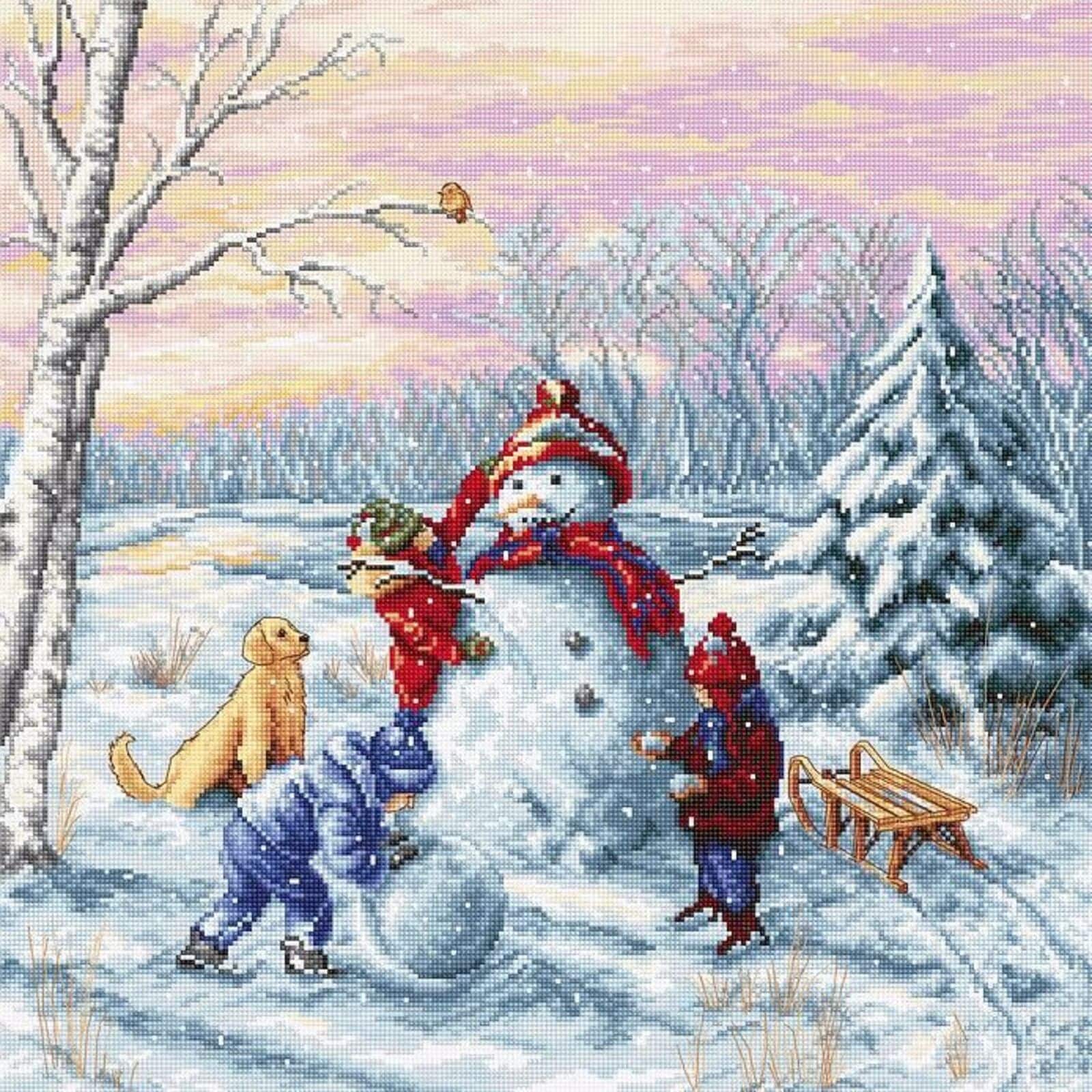 Luca-S Merry Christmas Counted Cross Stitch Kit