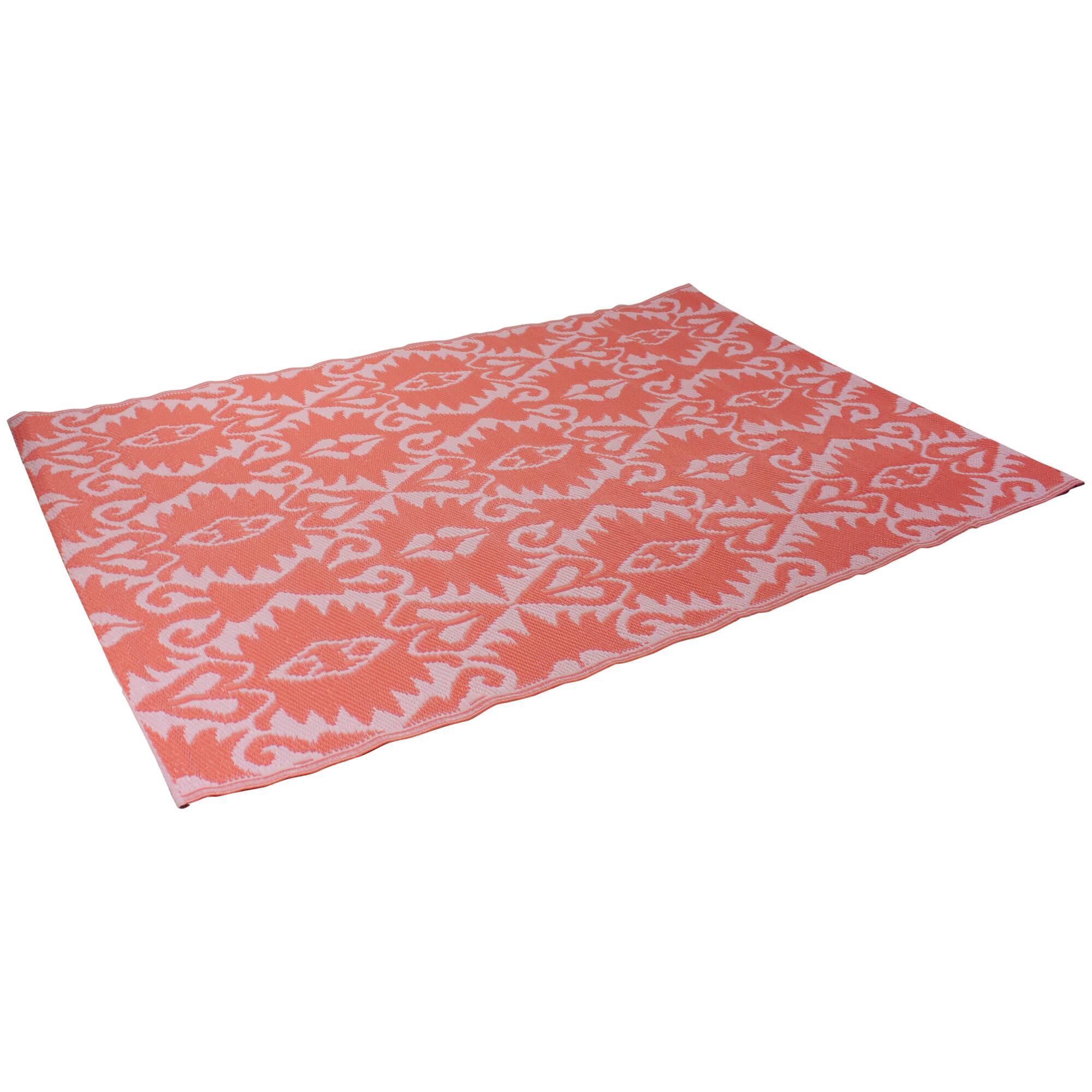 Pink Abstract Pattern Rectangular Outdoor Area Rug, 4ft. x 6ft.